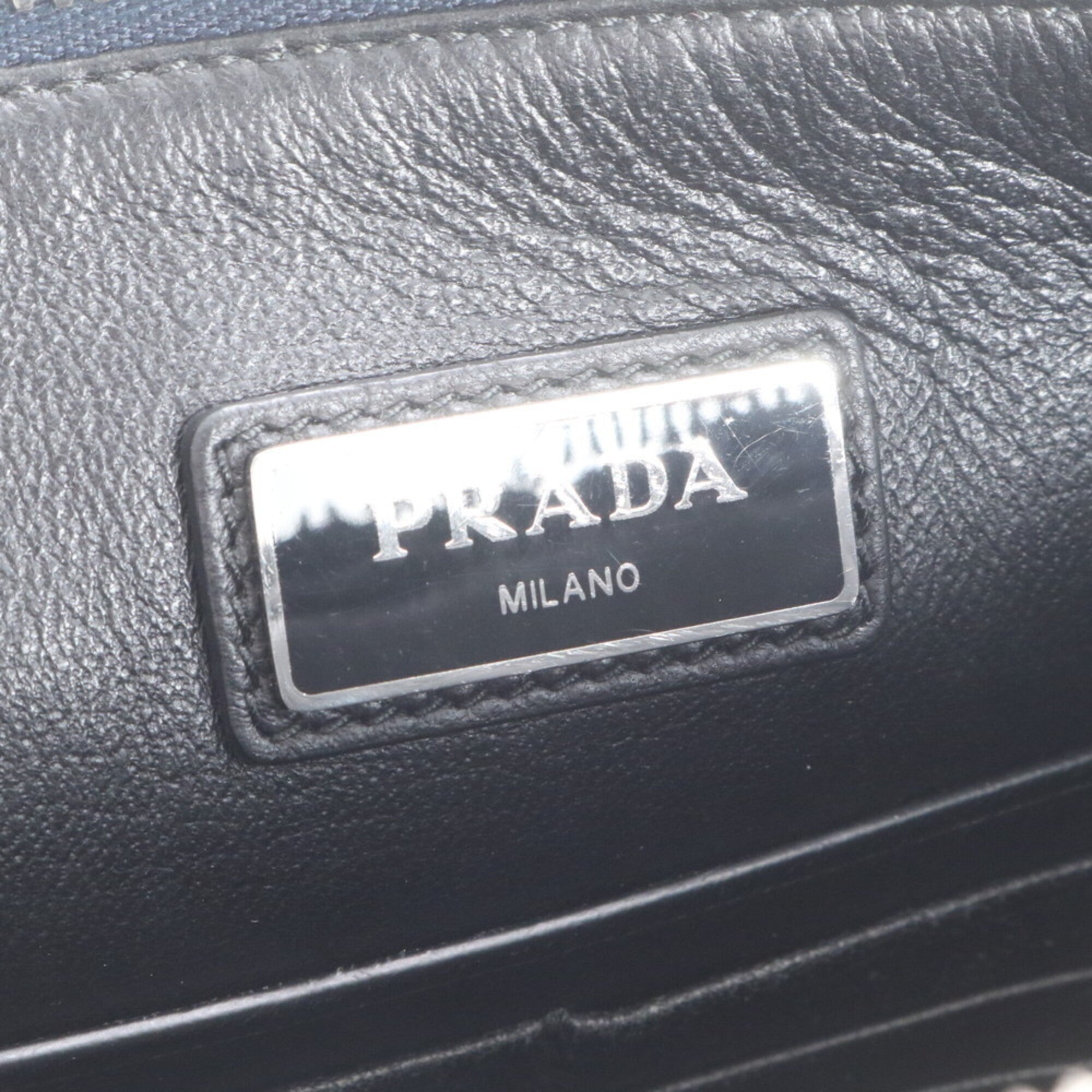 Prada Saffiano Navy Leather Handbag (Pre-Owned)