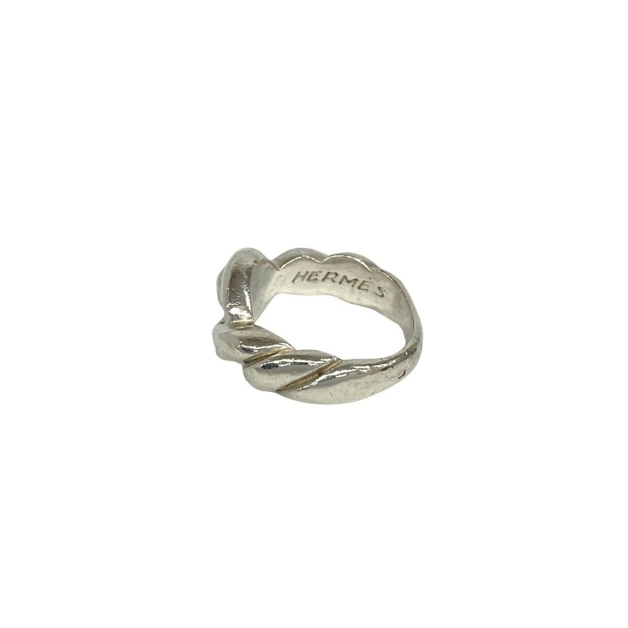 Hermes Silver Silver 925 Band Ring (Pre-Owned)