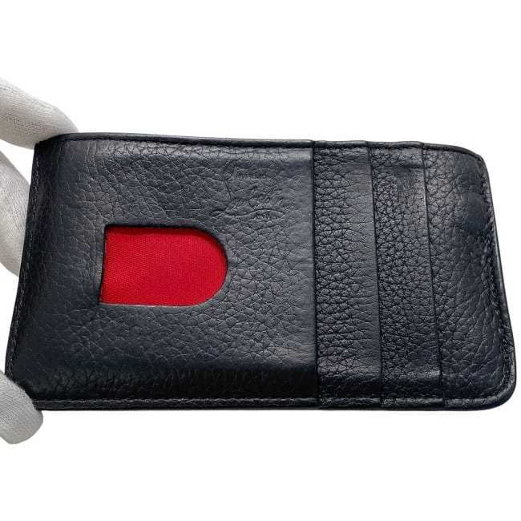 Christian Louboutin Black Leather Coin Purse/Coin Case (Pre-Owned)