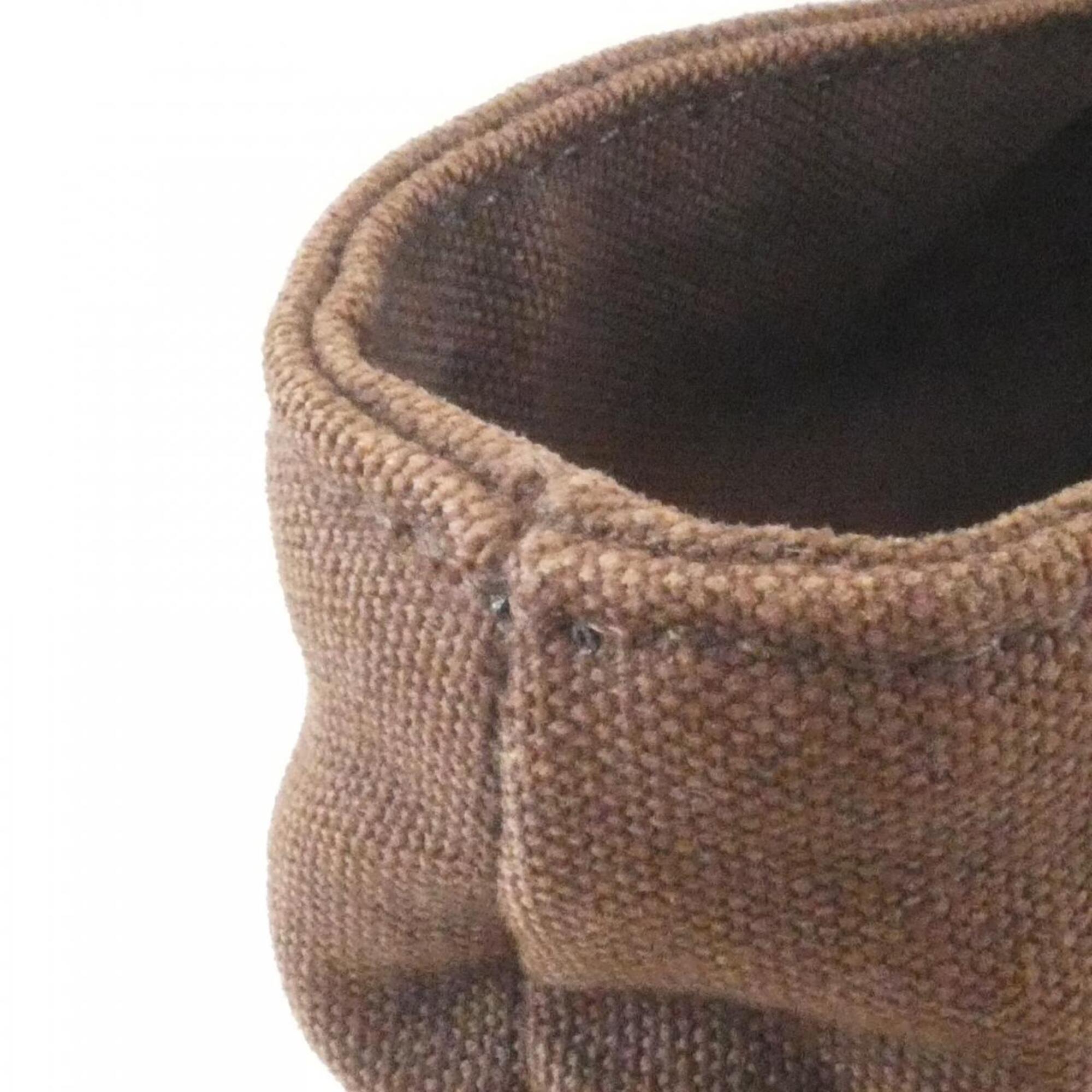 Hermes Troca Horizontal Chocolat Canvas Handbag (Pre-Owned)