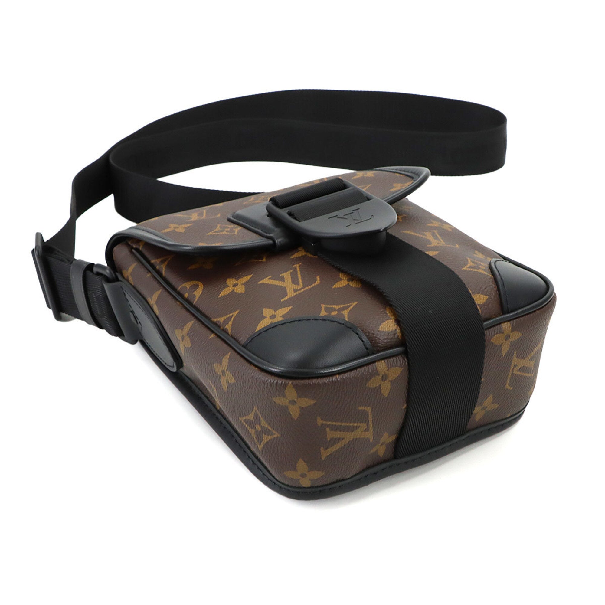 Louis Vuitton Black Brown Monogram Macassar Monogram Canvas Handbag Messenger Bag Shoulder Bag (Pre-Owned)