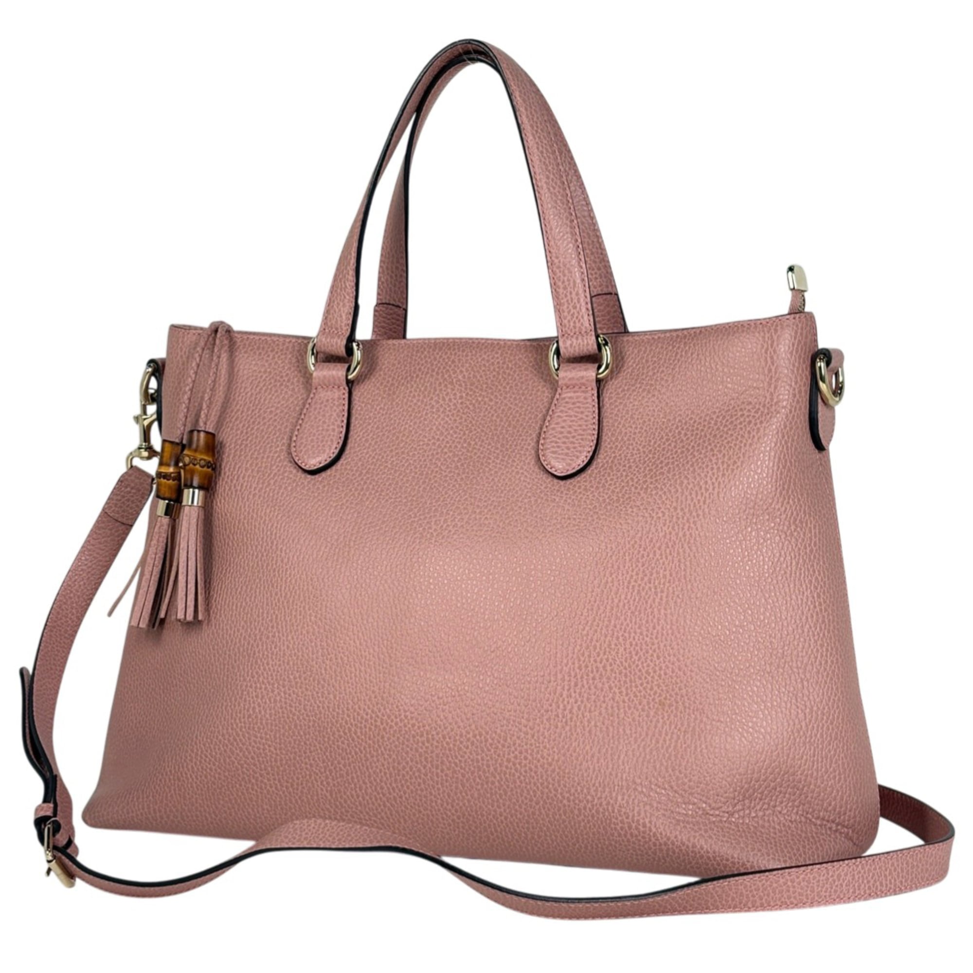 Gucci Pink Leather Shoulder Bag Tote Bag (Pre-Owned)