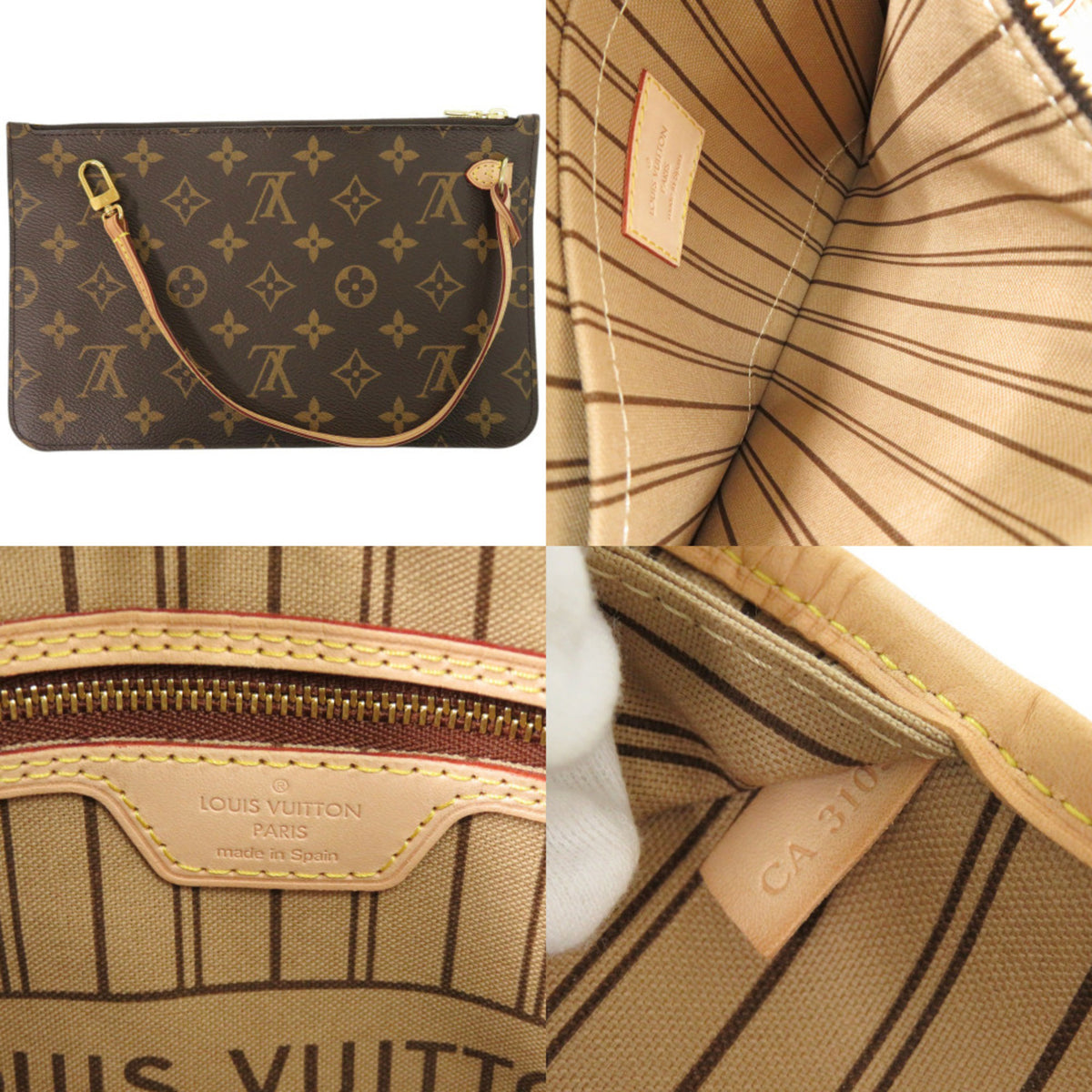 Louis Vuitton Brown Monogram Handbag Pouch Tote Bag (Pre-Owned)