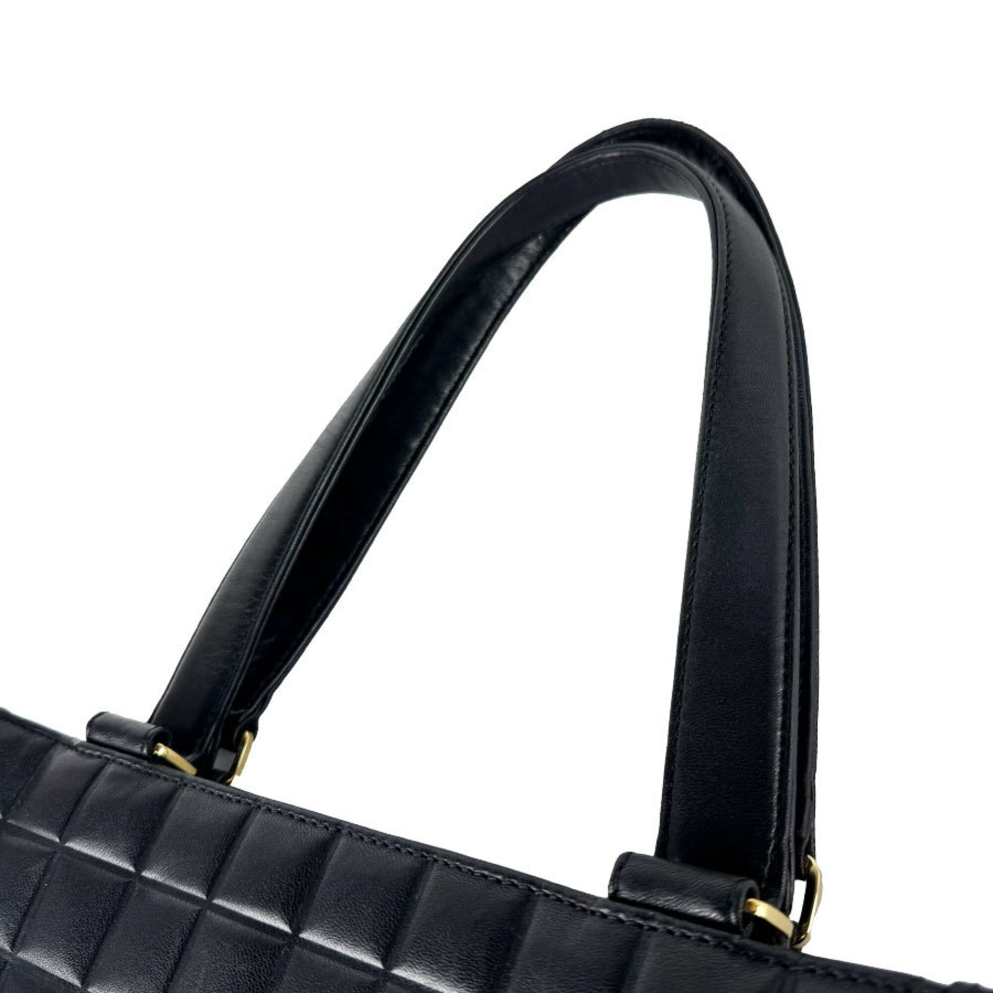 Chanel Black Leather Shoulder Bag Tote Bag (Pre-Owned)