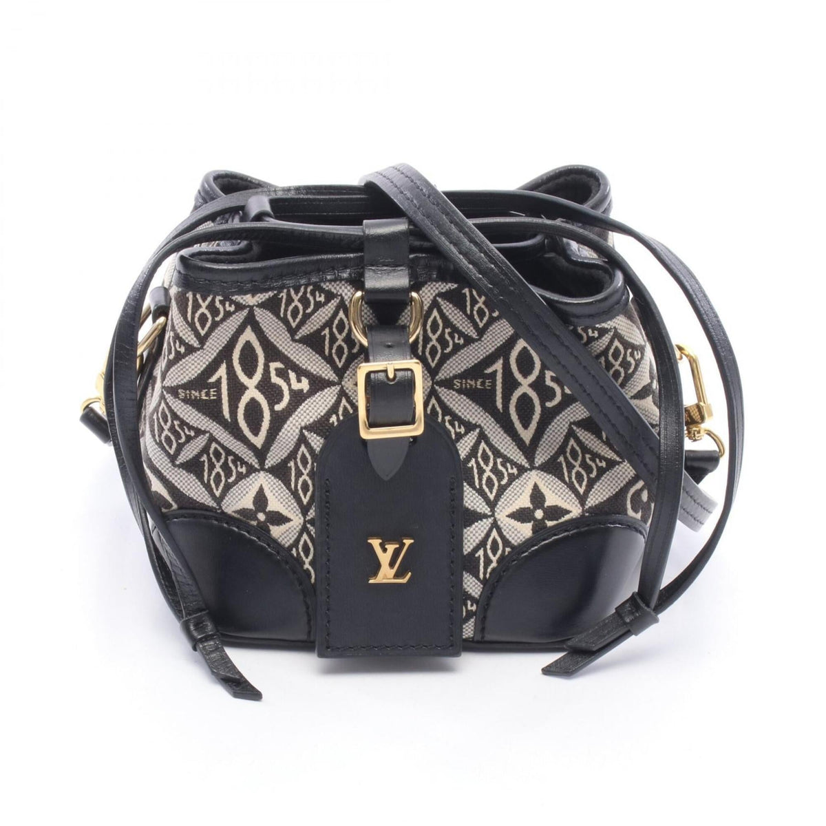 Louis Vuitton Black Gray Noir Canvas Leather Handbag Shoulder Bag (Pre-Owned)
