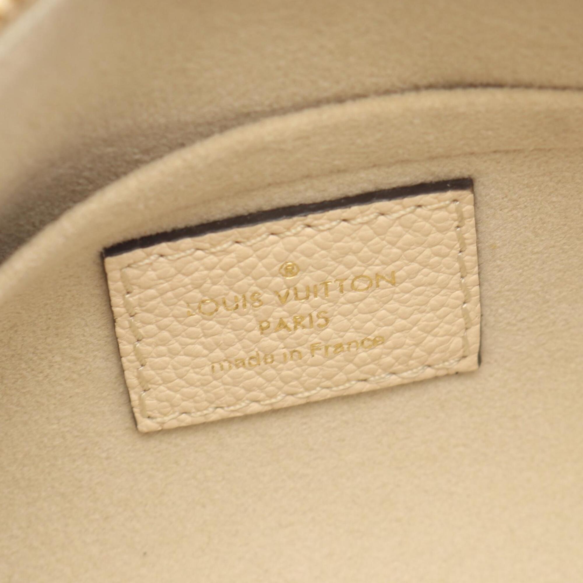 Louis Vuitton Beige Ivory Monogram Leather Handbag Pouch (Pre-Owned)