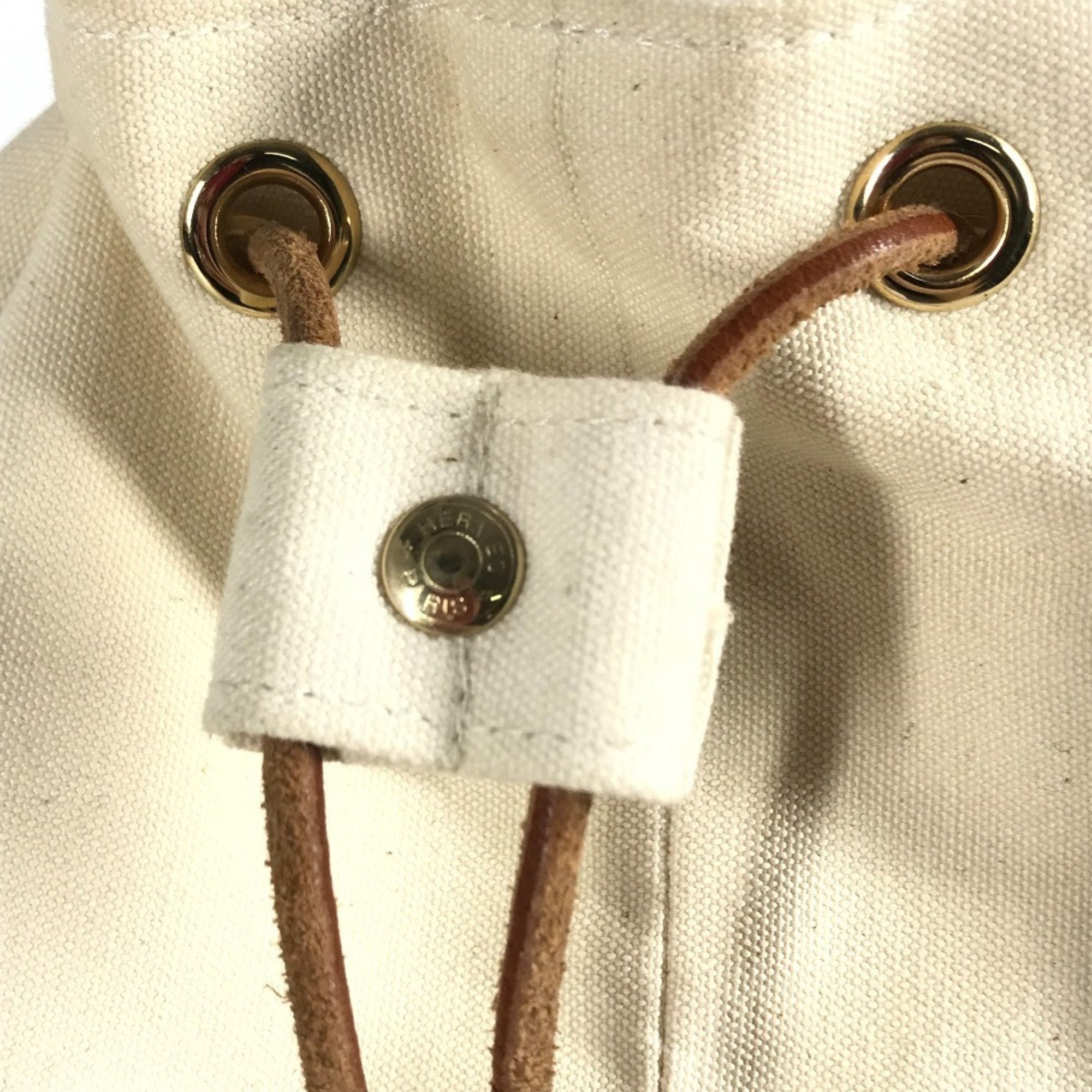 Hermes White Cotton Shoulder Bag (Pre-Owned)