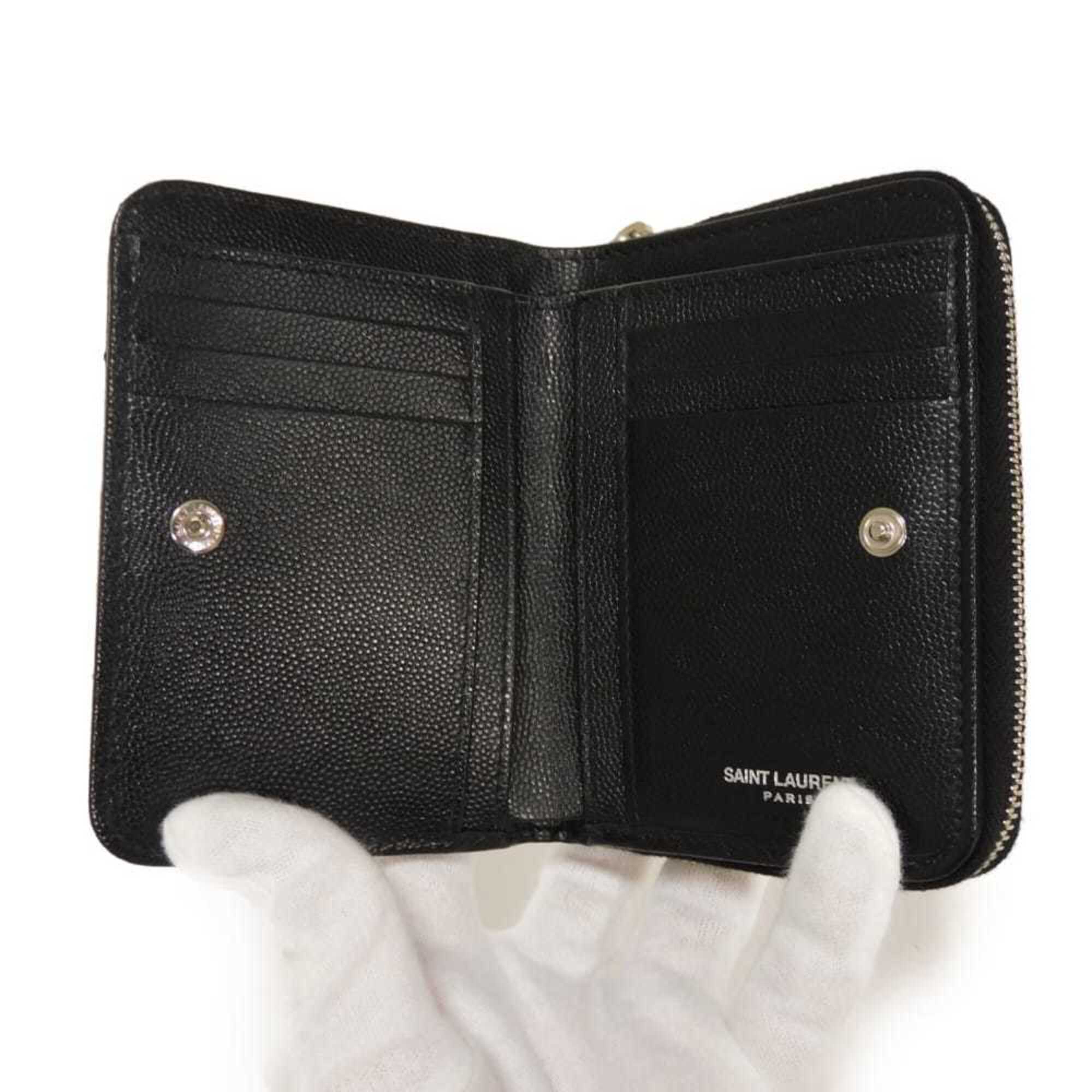 Yves Saint Laurent Black Leather Wallet (Bi-Fold) (Pre-Owned)
