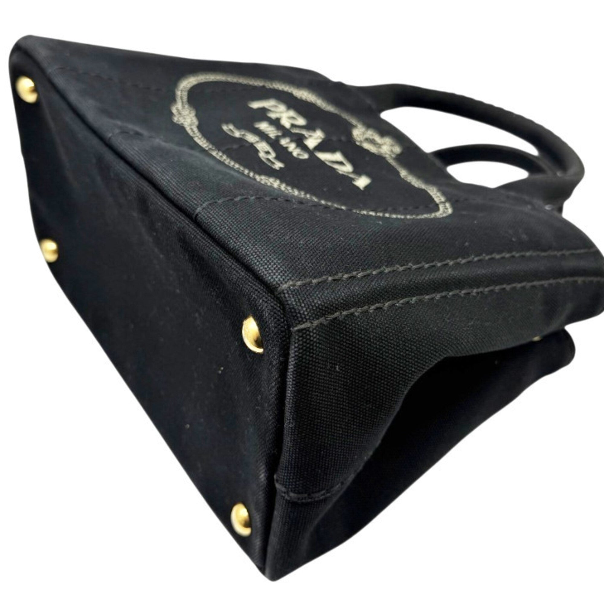Prada Black Canvas Handbag Shoulder Bag (Pre-Owned)
