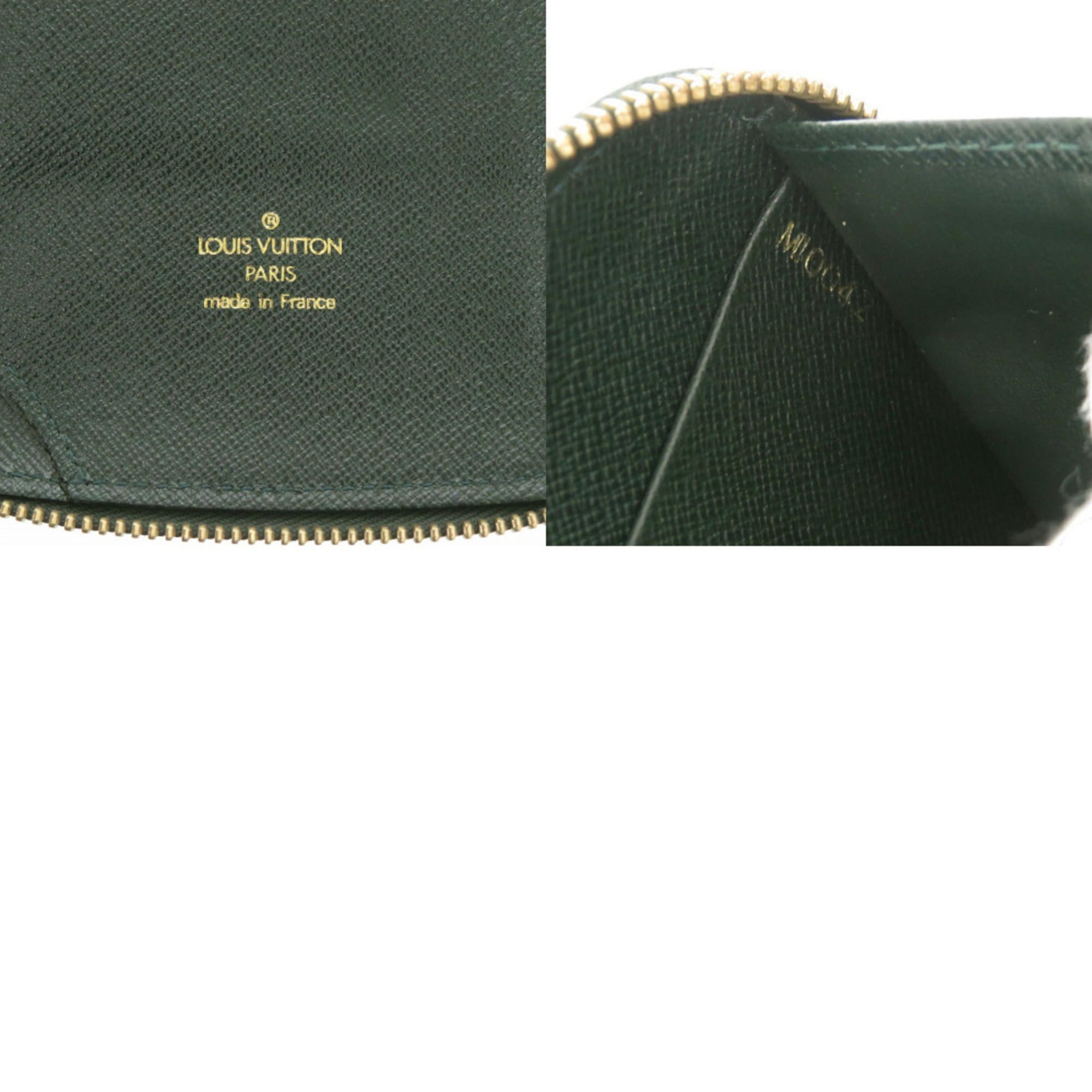 Louis Vuitton Episea Green Taiga Leather Long Wallet (Bi-Fold) (Pre-Owned)