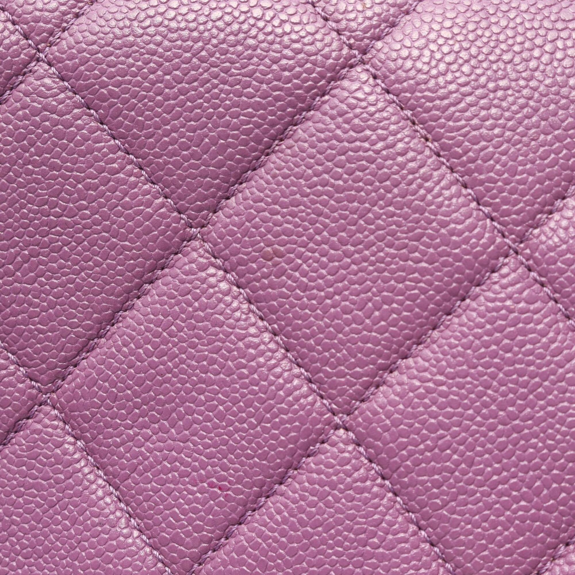 Chanel Purple Leather Handbag Shoulder Bag (Pre-Owned)