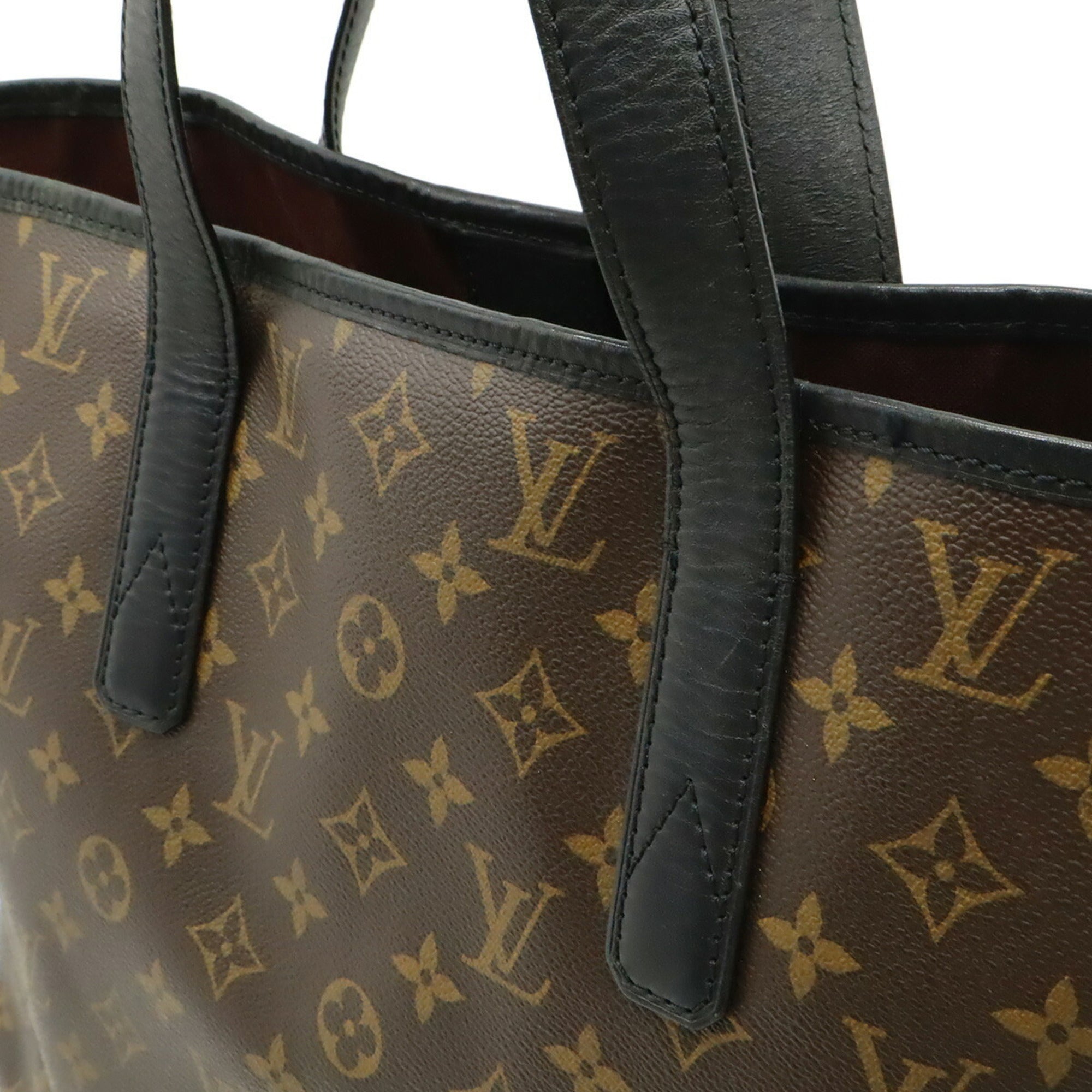 Louis Vuitton Monogram Black Brown Monogram Leather Shoulder Bag Tote Bag (Pre-Owned)