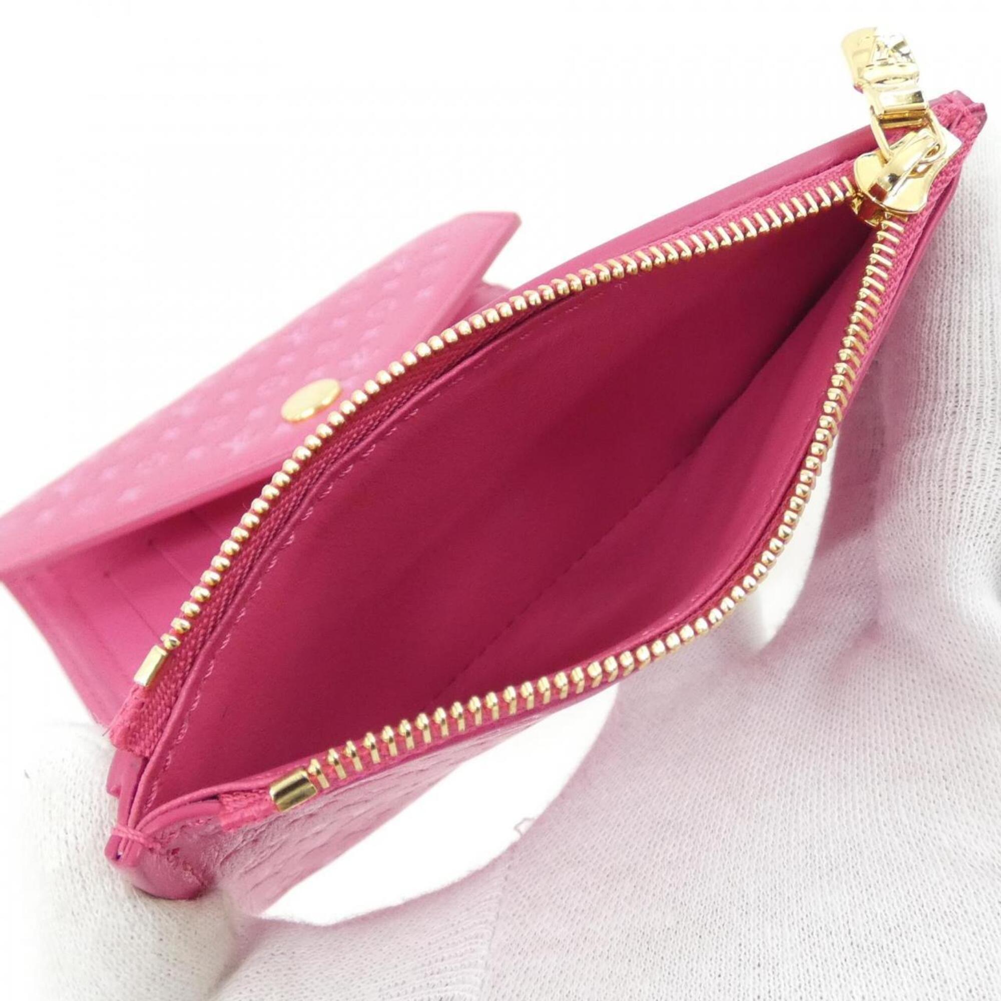 Louis Vuitton Rose Leather Wallet (Tri-Fold) (Pre-Owned)