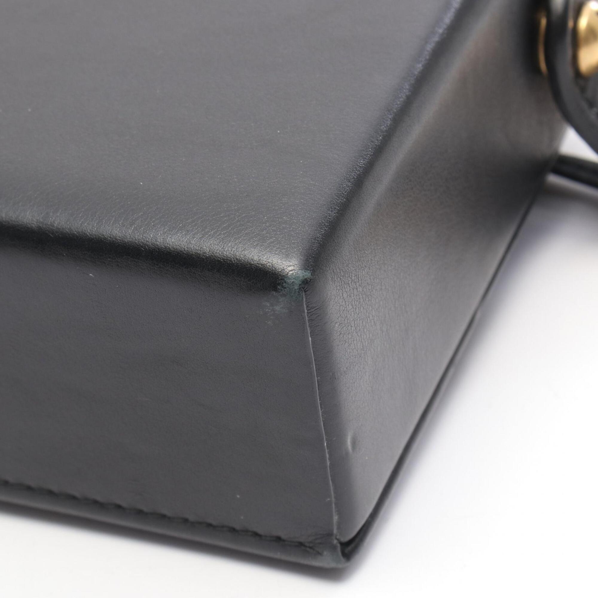 Christian Dior Black Leather Handbag Shoulder Bag (Pre-Owned)