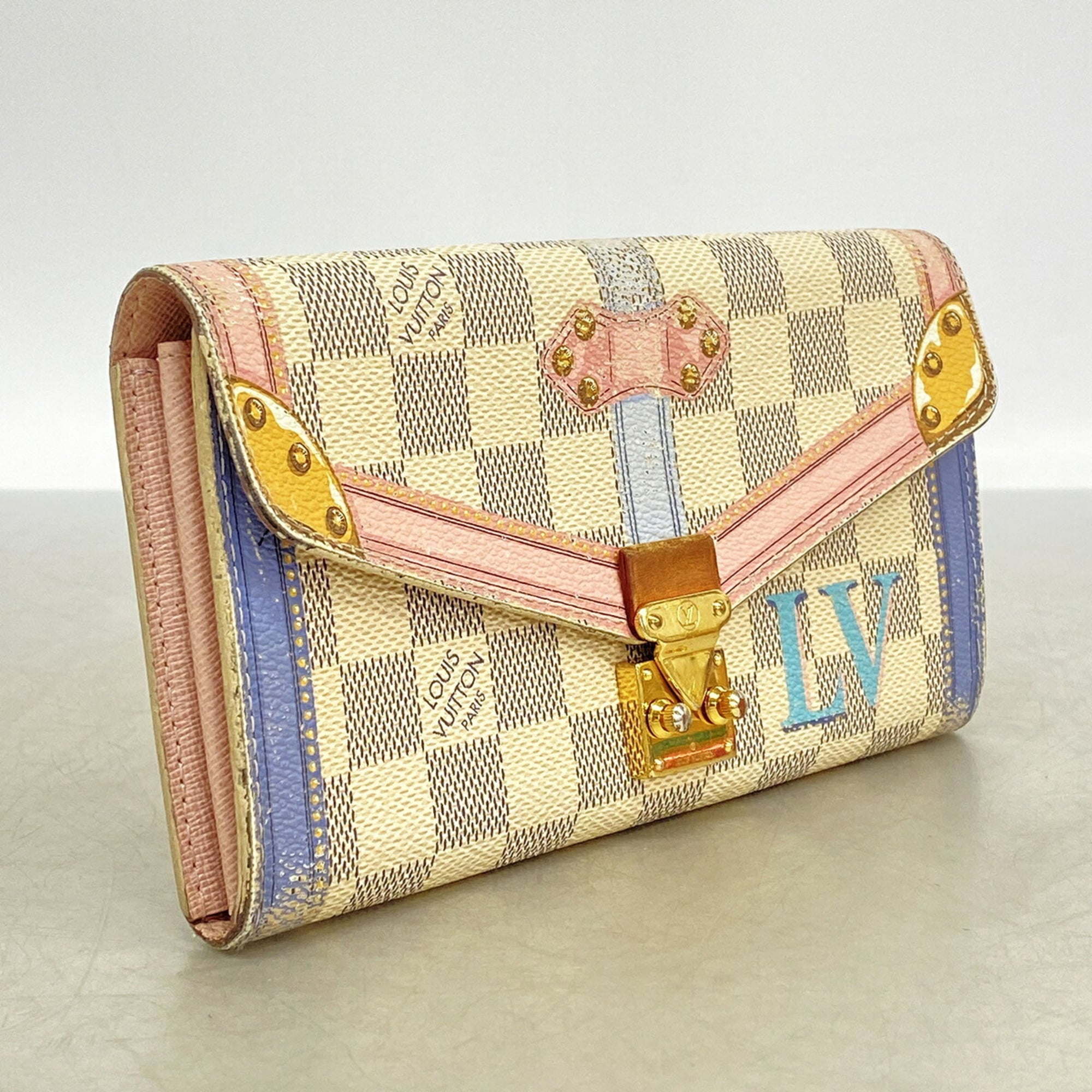Louis Vuitton White Long Wallet (Bi-Fold) (Pre-Owned)