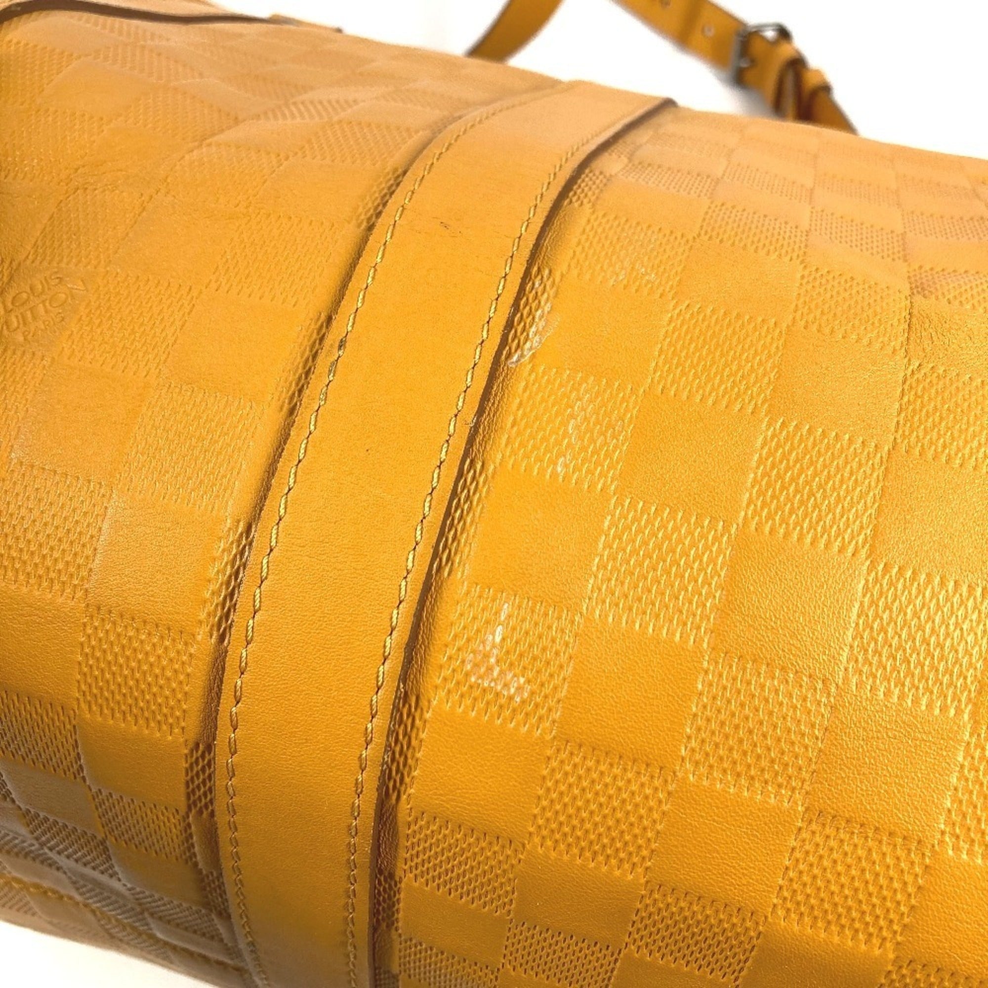 Louis Vuitton Yellow Damier Infini Boston Bag Handbag Shoulder Bag (Pre-Owned)