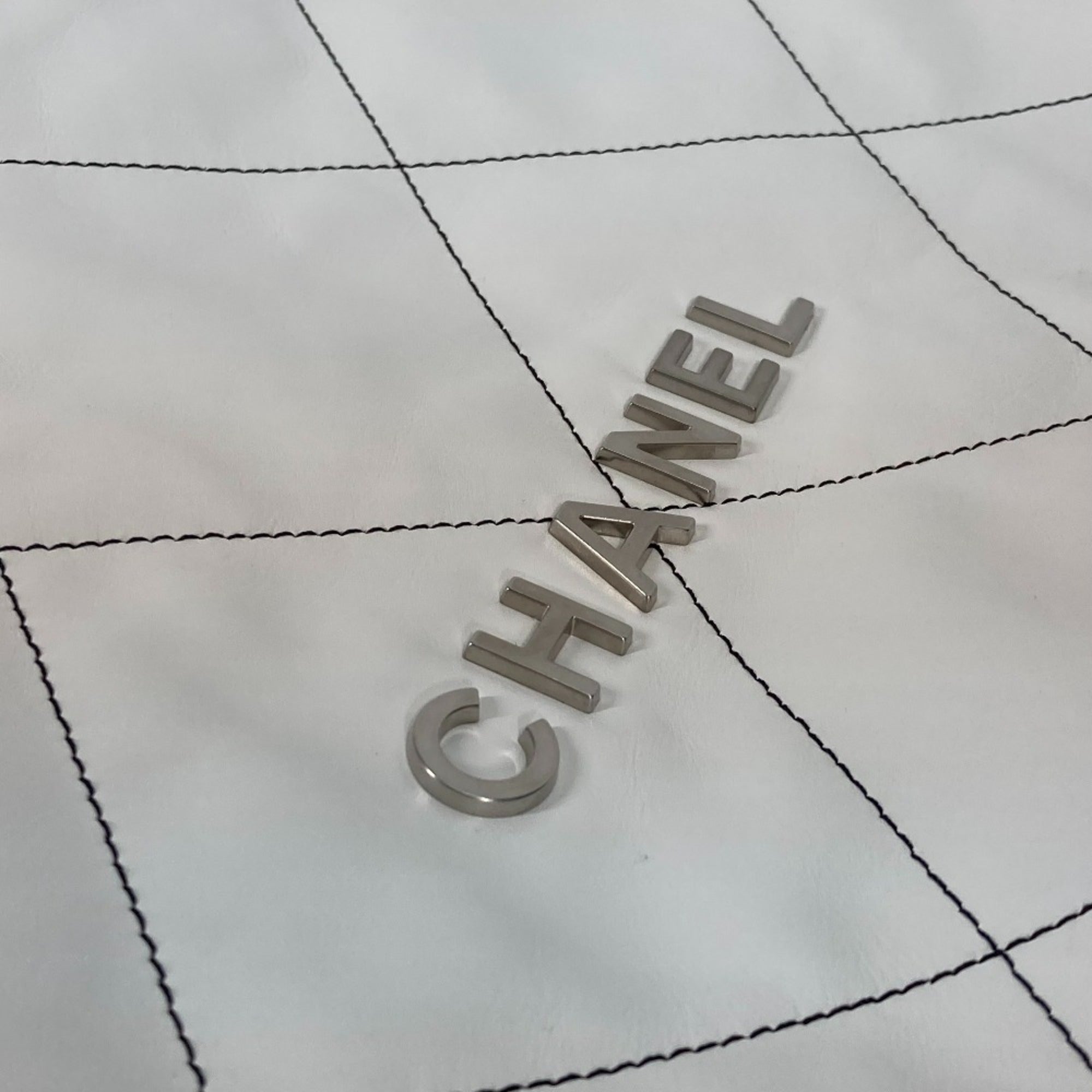 Chanel Black White Leather Backpack (Pre-Owned)