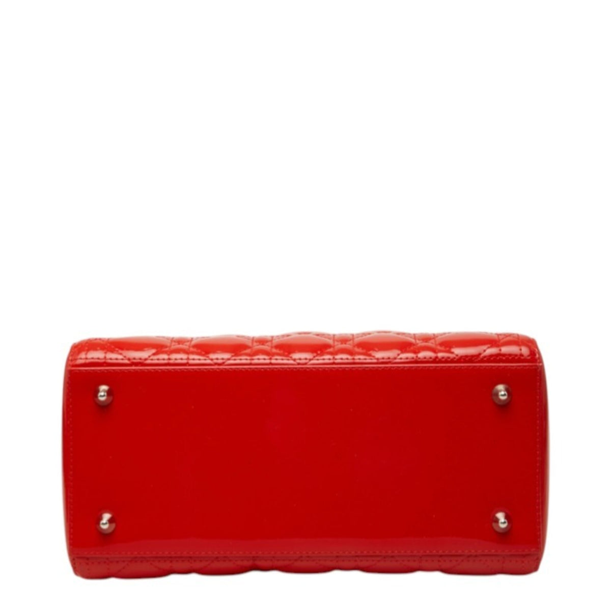 Christian Dior Lady Dior Red Color Patent Leather Handbag Shoulder Bag (Pre-Owned)
