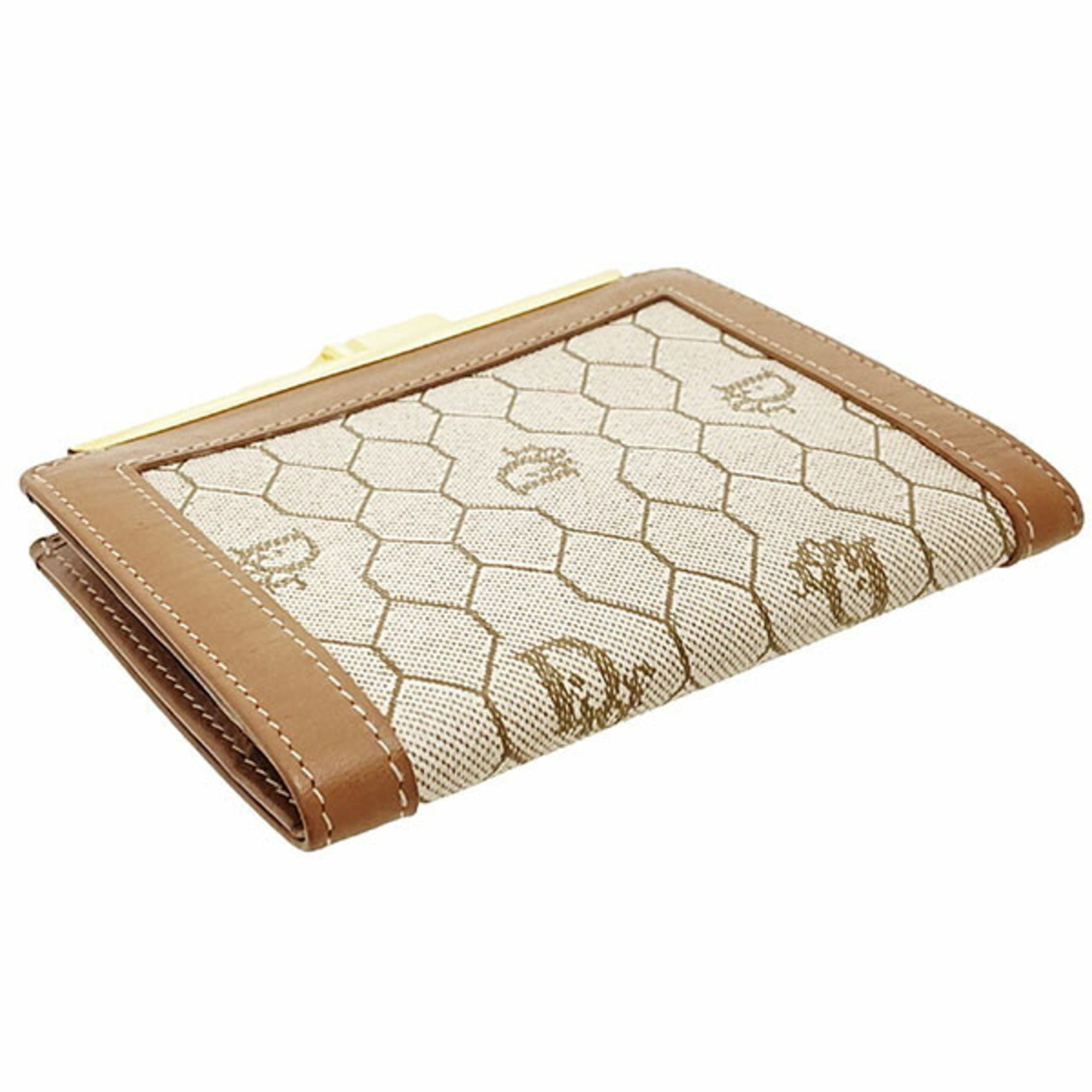 Christian Dior Beige Brown Pvc Leather Wallet (Bi-Fold) (Pre-Owned)