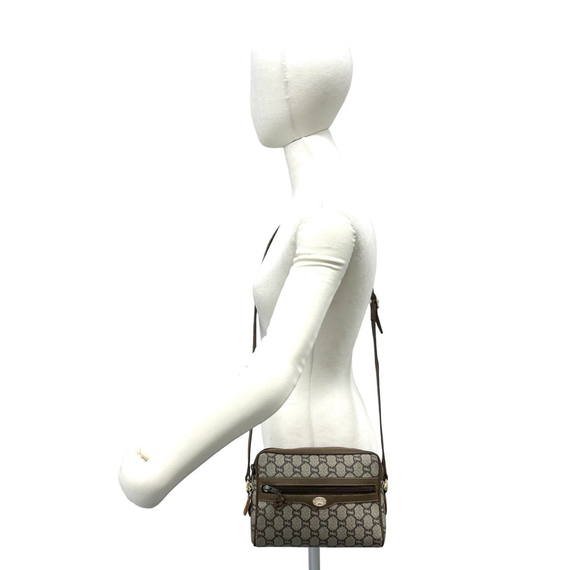 Gucci Brown Leather Pvc Pochette Shoulder Bag (Pre-Owned)