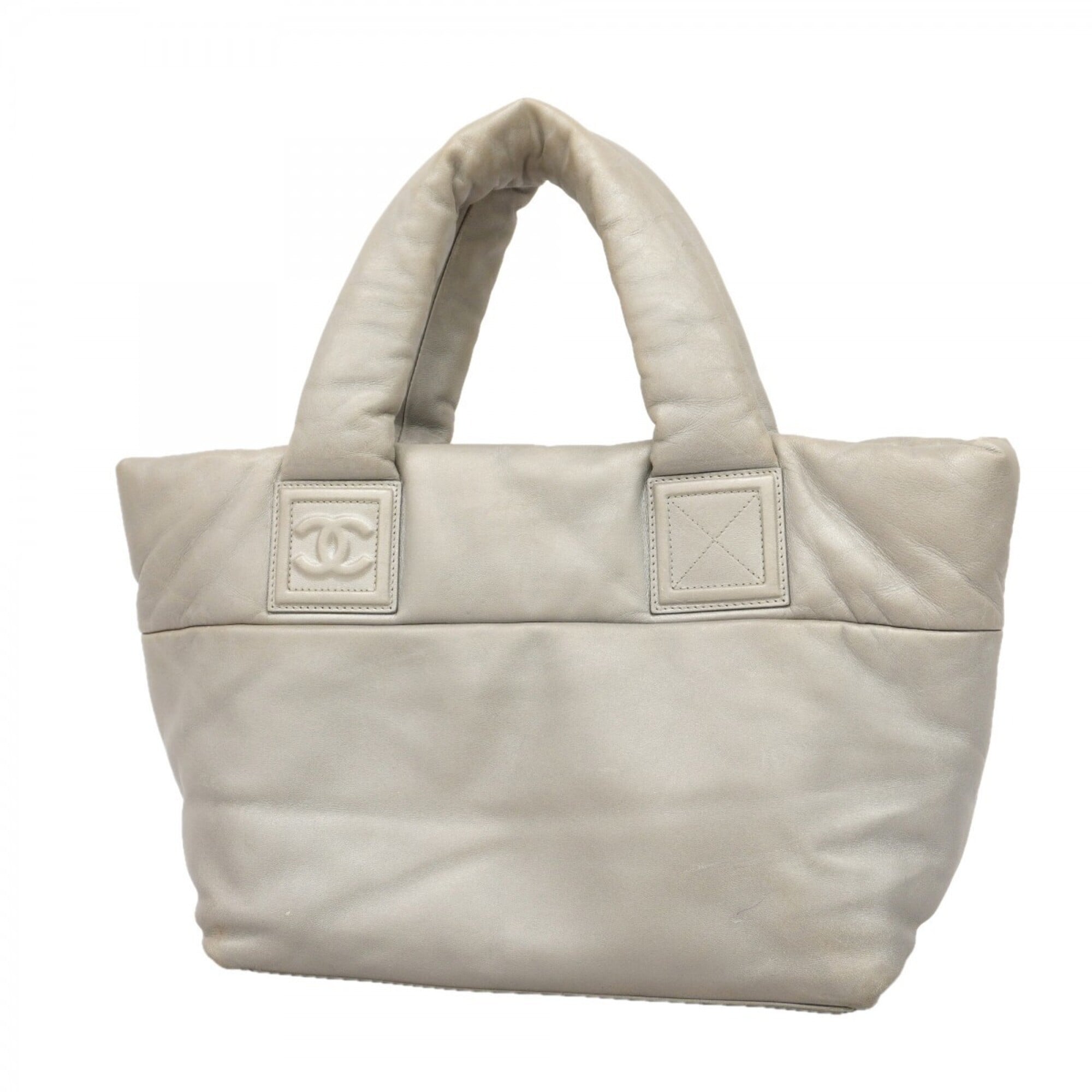 Chanel Gray Leather Tote Bag (Pre-Owned)