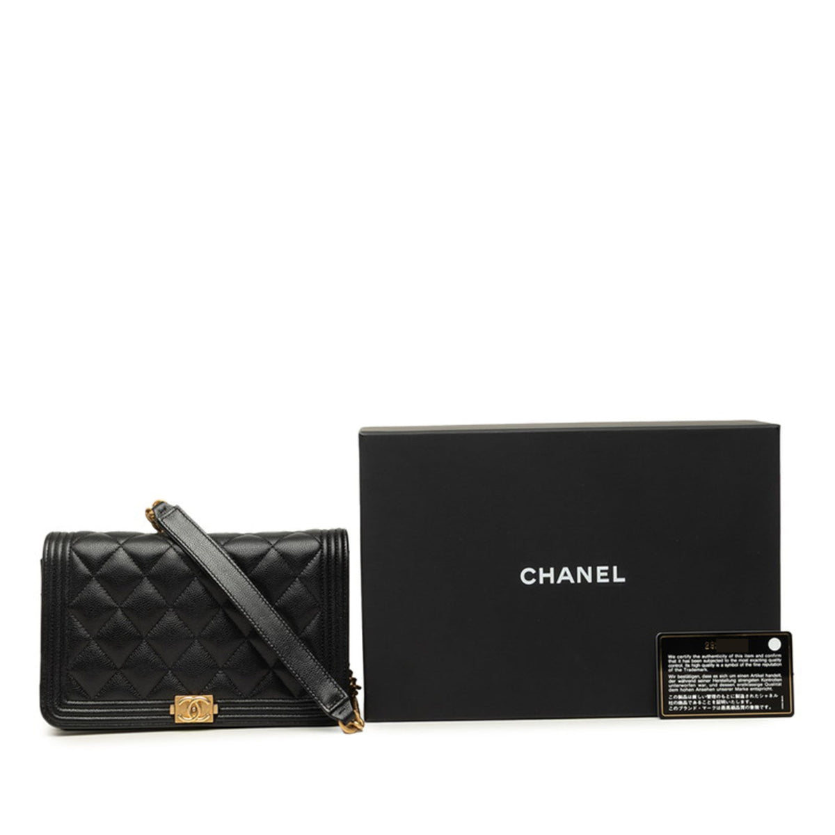 Chanel Black Grained Calfskin Shoulder Bag (Pre-Owned)