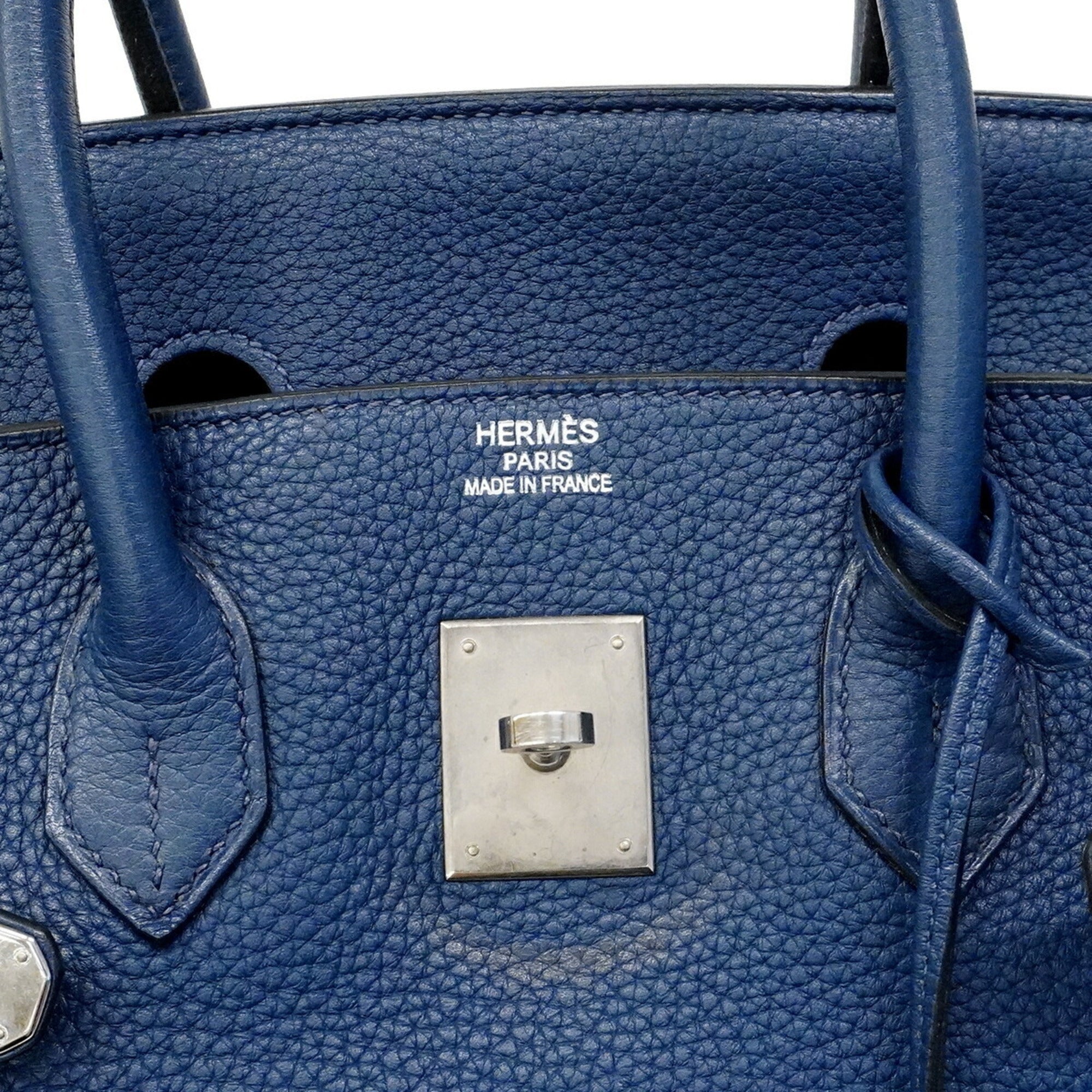 Hermes Blue Togo Leather Handbag (Pre-Owned)