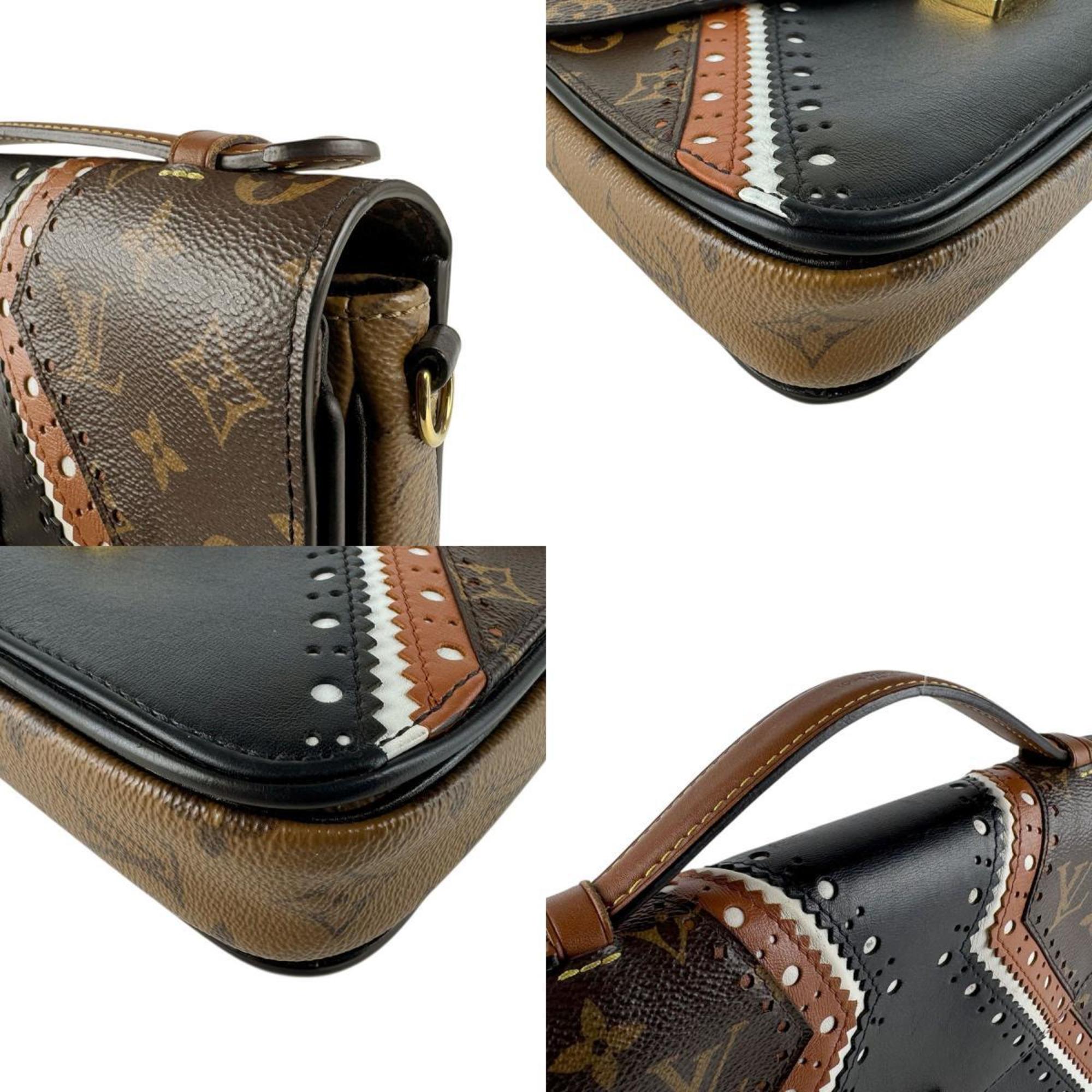Louis Vuitton Black Brown Monogram Monogram Leather Handbag Pochette Shoulder Bag (Pre-Owned)