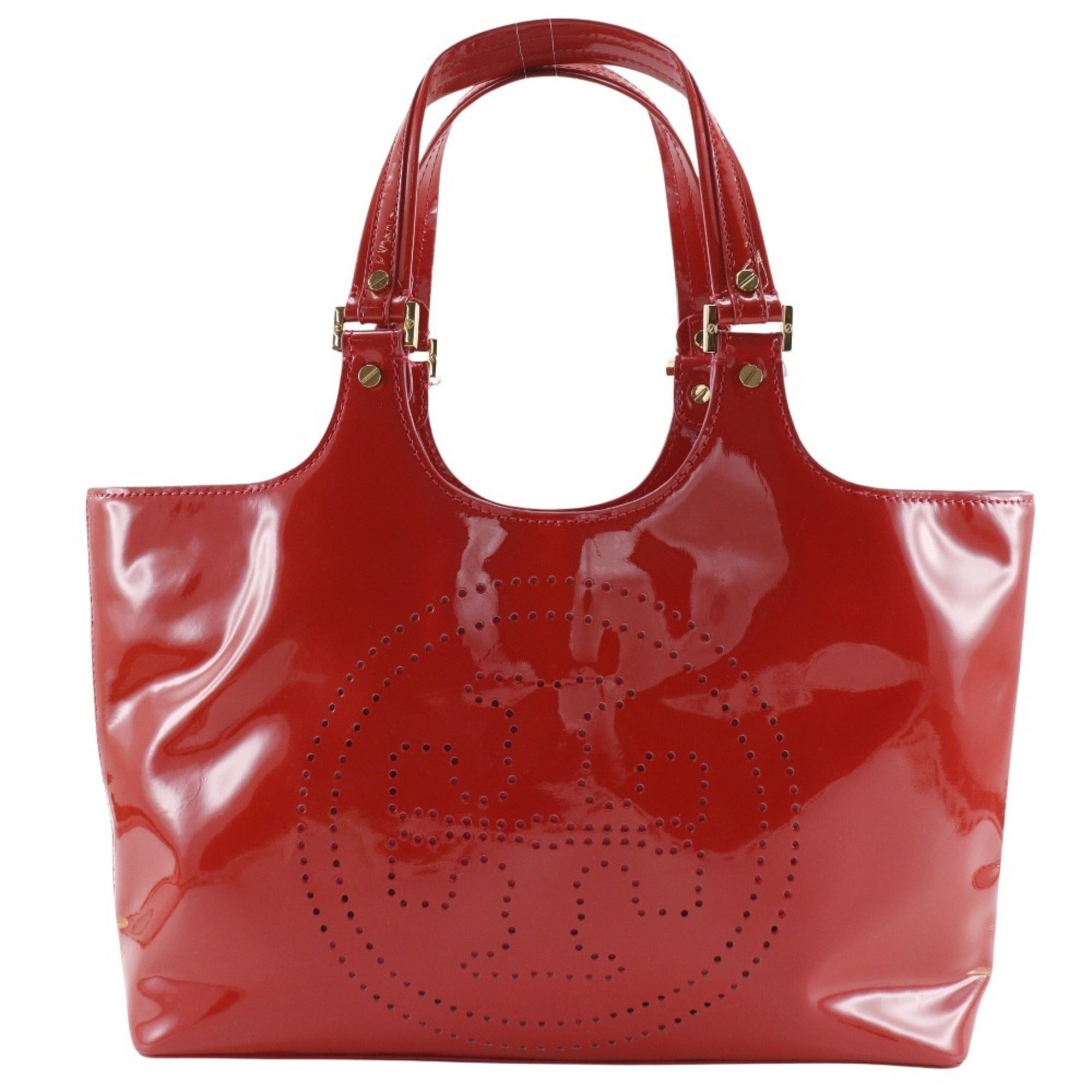 Tory Burch Red Color Leather Tote Bag (Pre-Owned)