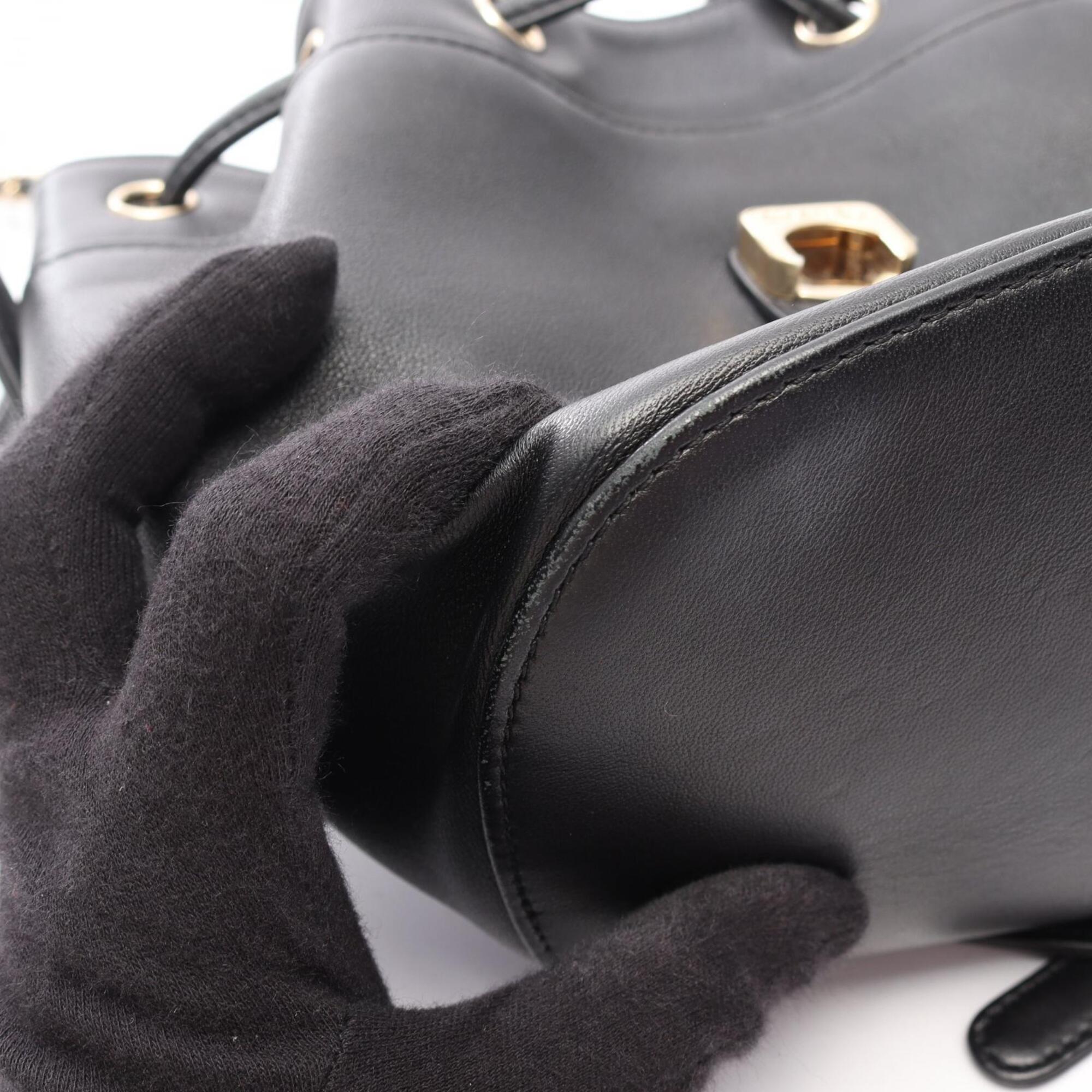 Chanel Black Leather Backpack Handbag (Pre-Owned)