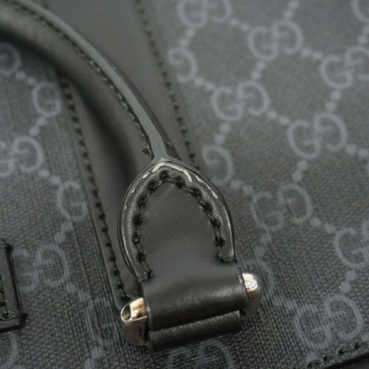 Gucci Black Gray Pvc Briefcase (Pre-Owned)