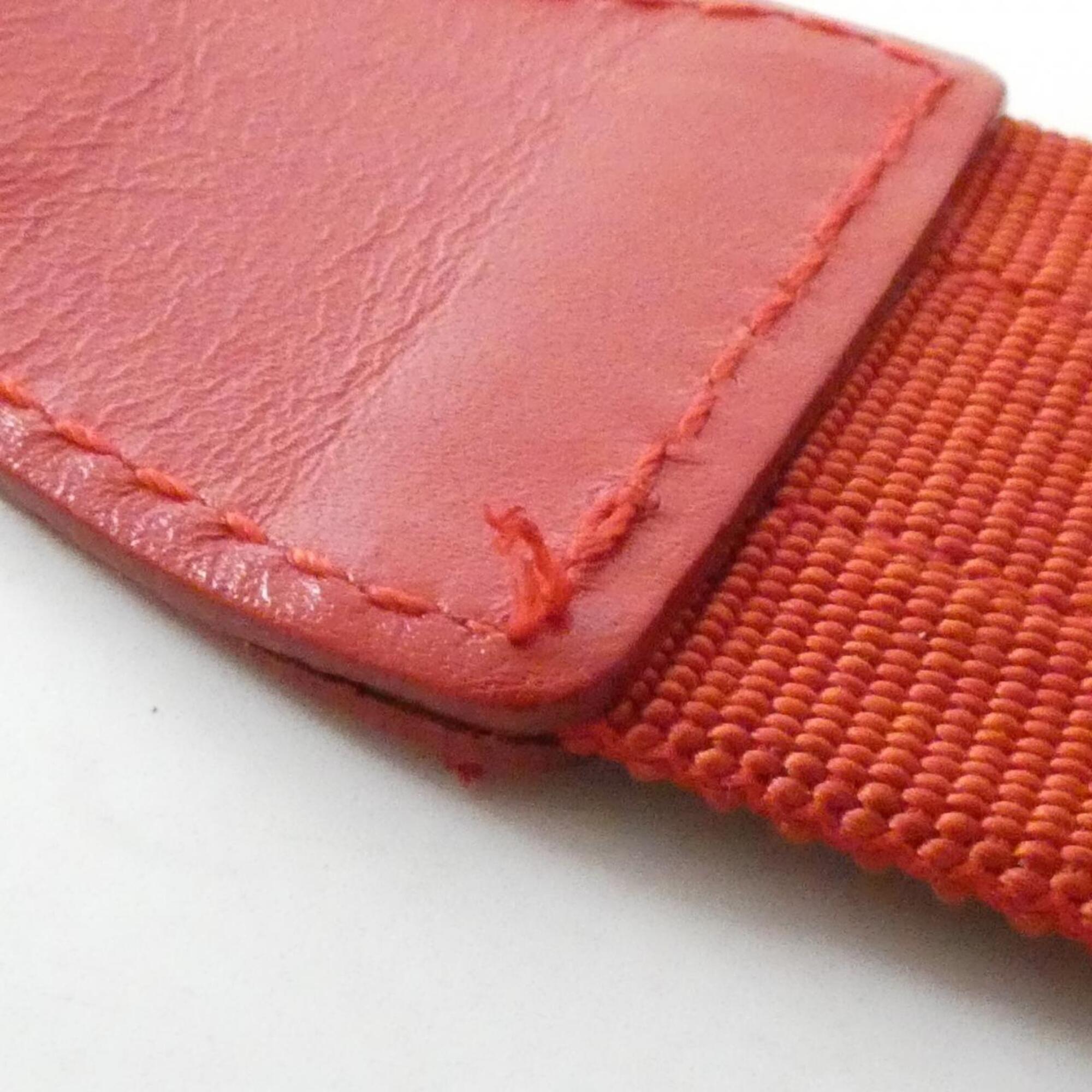 Chanel Red Color Nylon Handbag (Pre-Owned)