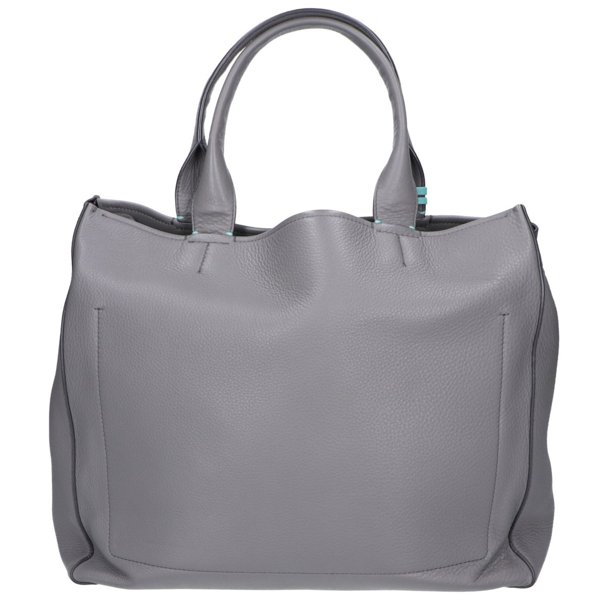 Tiffany Gray Leather Handbag Shoulder Bag Tote Bag (Pre-Owned)