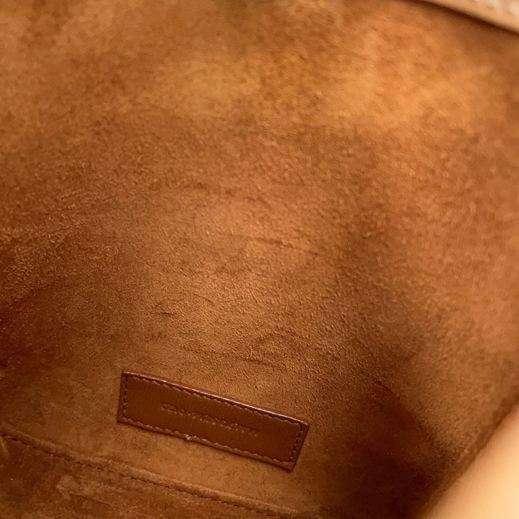Yves Saint Laurent Beige Leather Handbag Shoulder Bag (Pre-Owned)