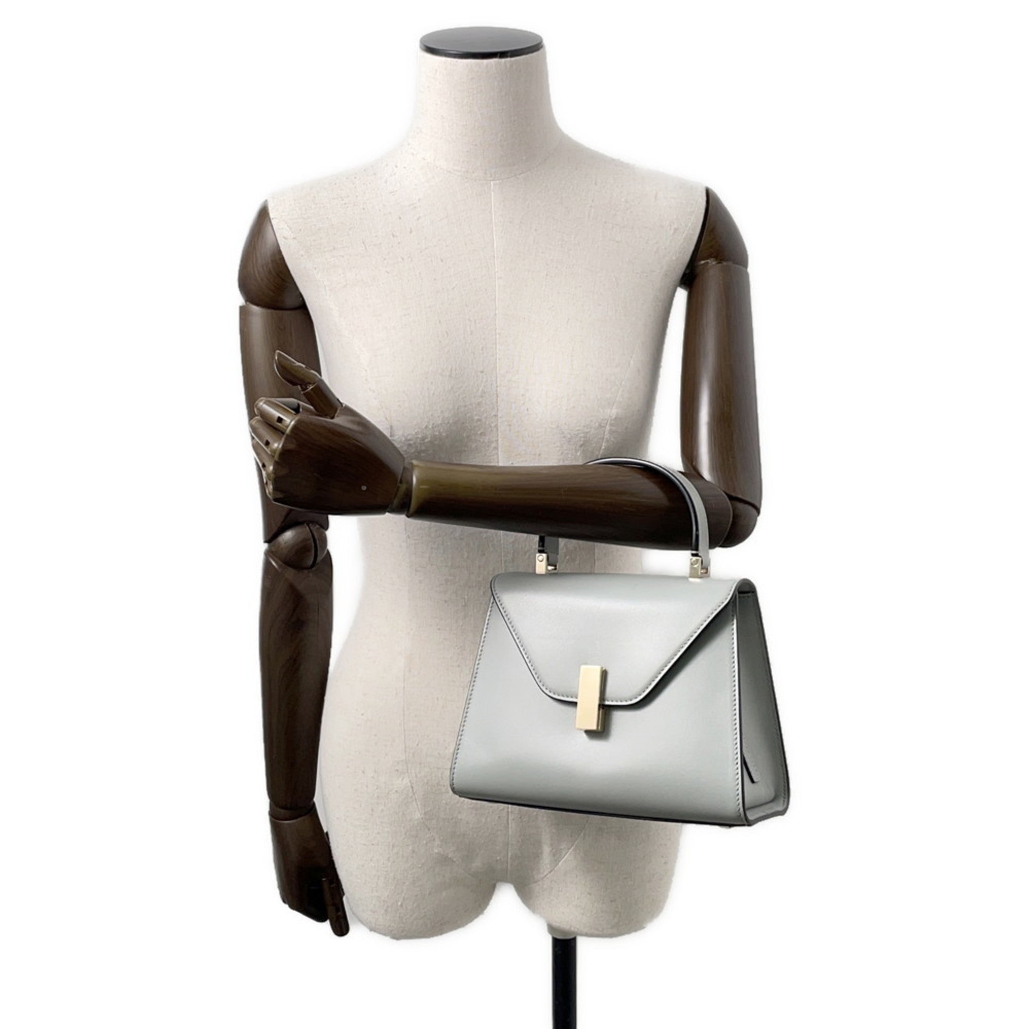 Valextra Light Gray Leather Handbag (Pre-Owned)