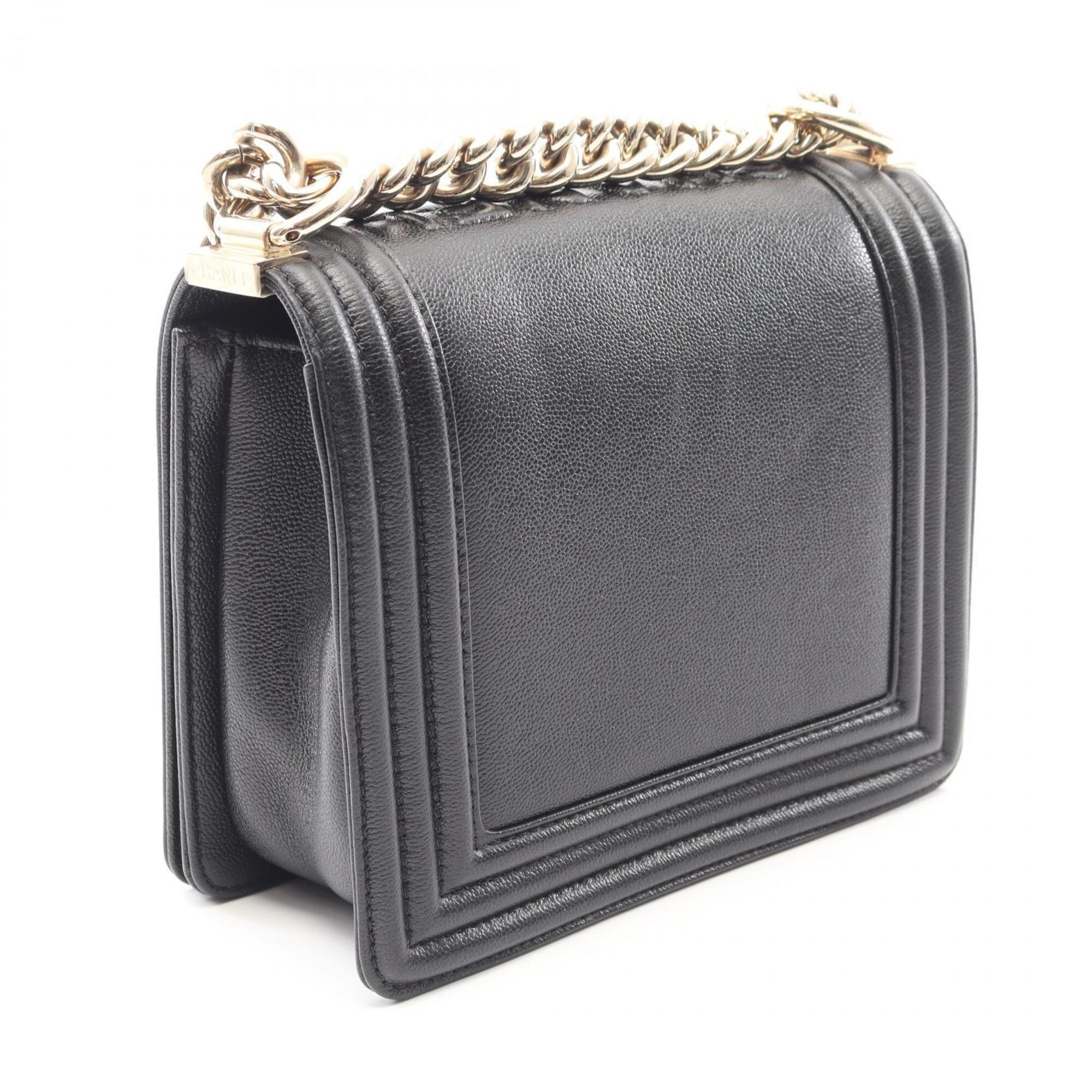 Chanel Black Grained Calfskin Handbag Shoulder Bag (Pre-Owned)