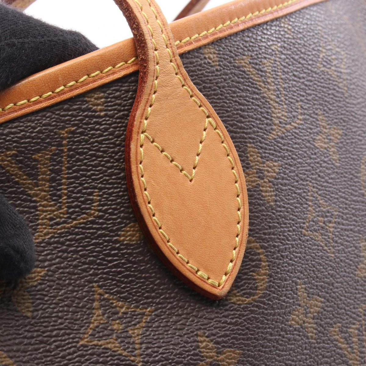 Louis Vuitton Brown Coated Canvas Monogram Leather Handbag Tote Bag (Pre-Owned)