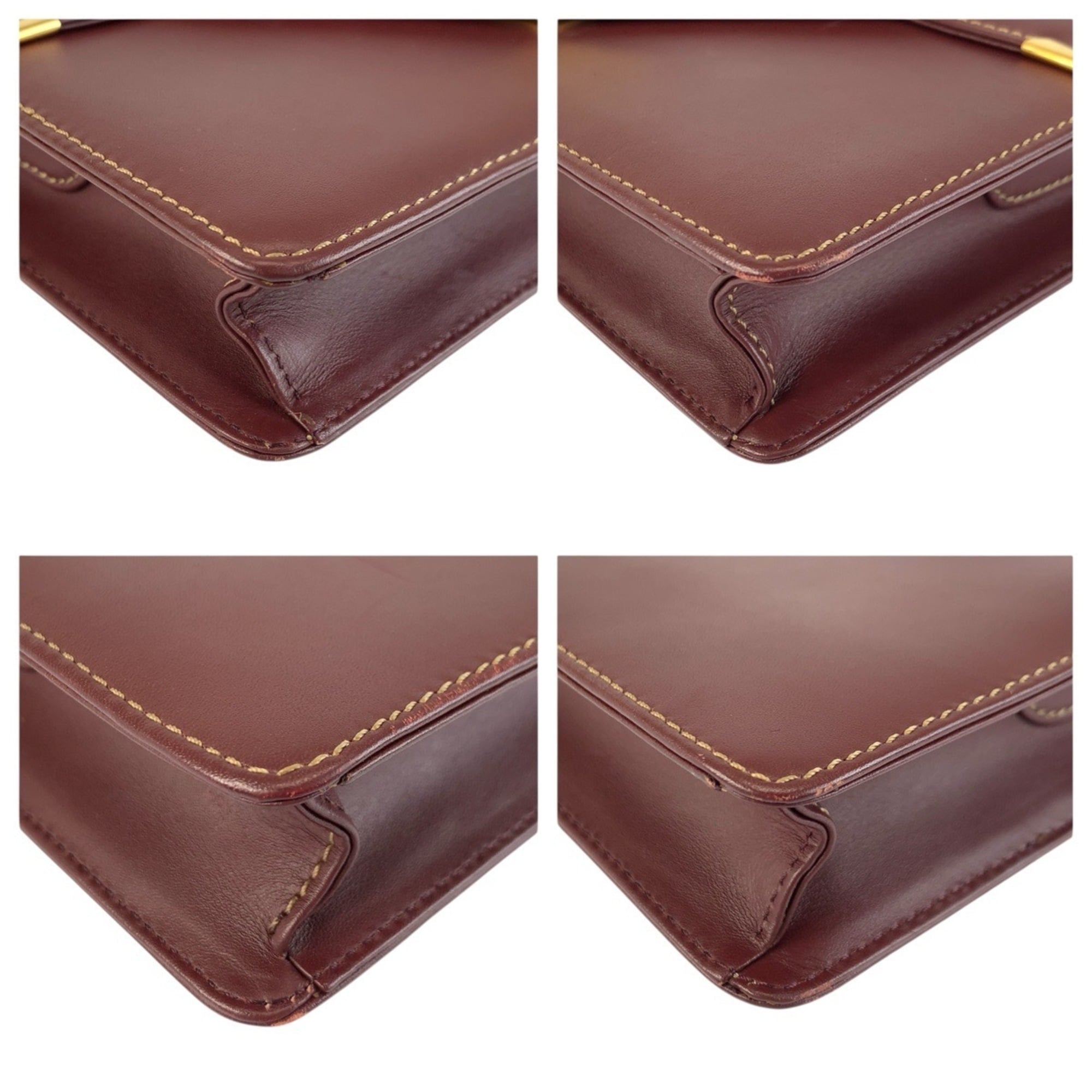 Cartier Bordeaux Leather Pochette Shoulder Bag (Pre-Owned)
