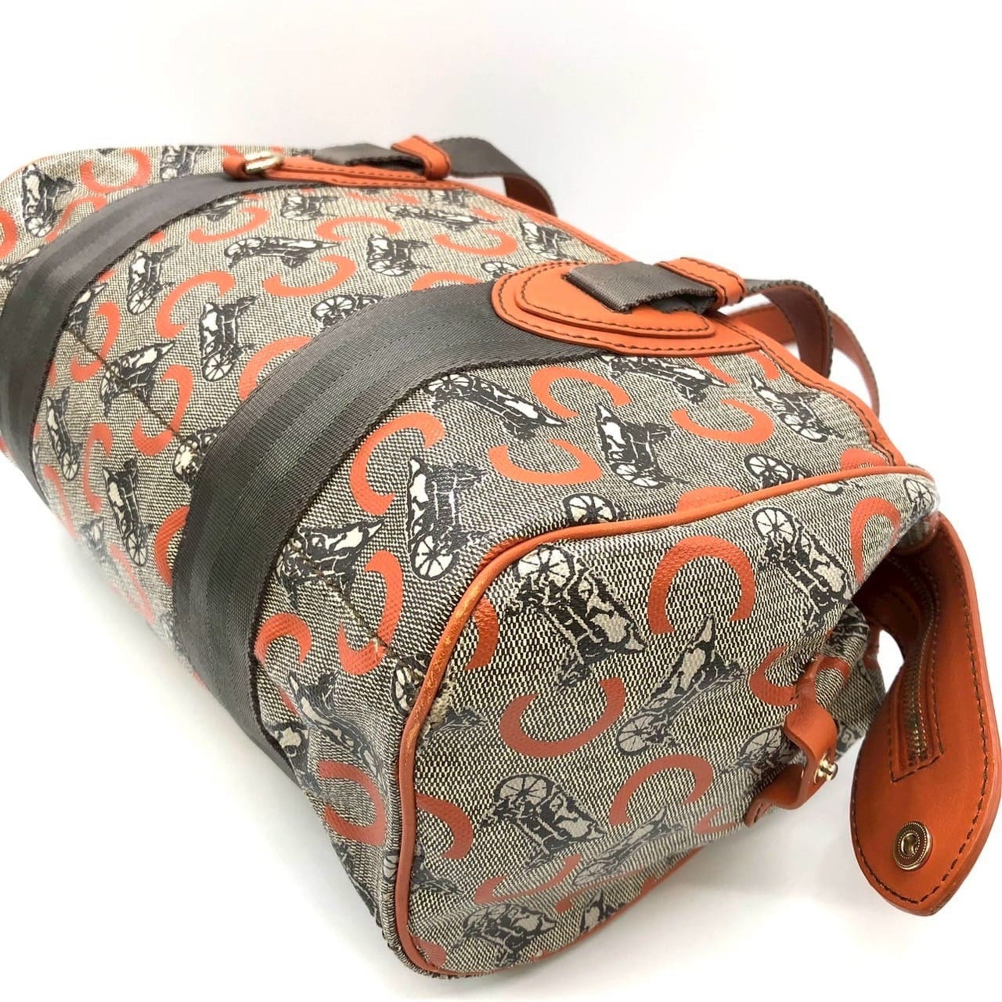 Celine Orange Canvas Leather Handbag (Pre-Owned)