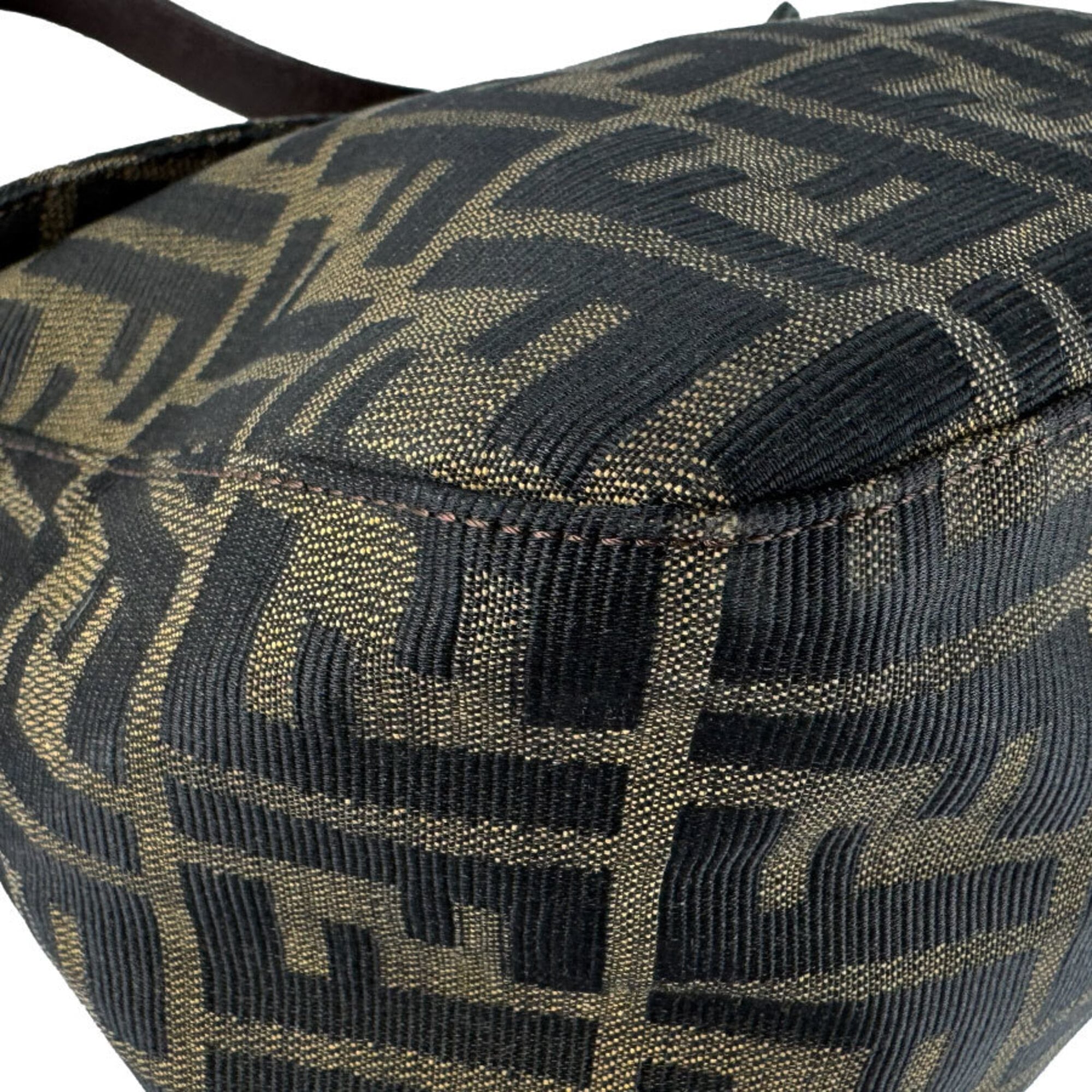 Fendi Brown Nylon Canvas Leather Handbag (Pre-Owned)