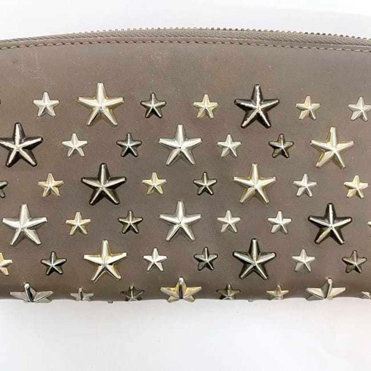 Jimmy Choo Beige Leather Long Wallet (Bi-Fold) (Pre-Owned)