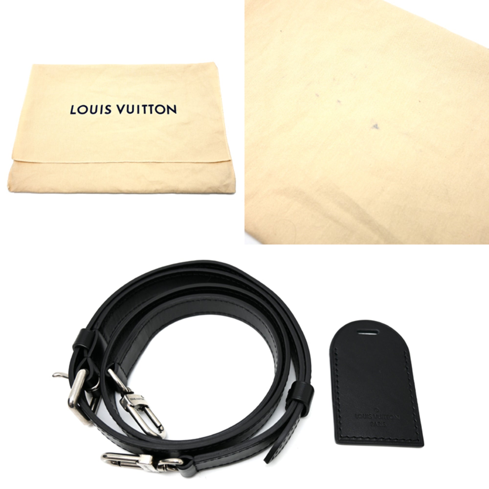 Louis Vuitton Black Leather Shoulder Bag (Pre-Owned)