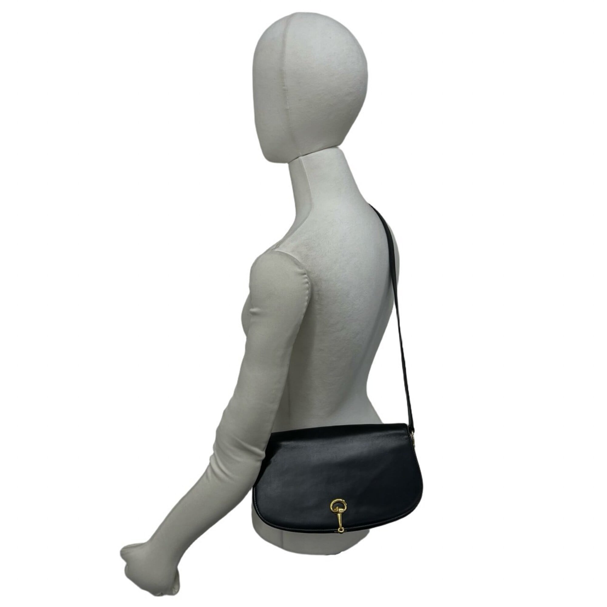 Gucci Black Leather Pochette Shoulder Bag (Pre-Owned)