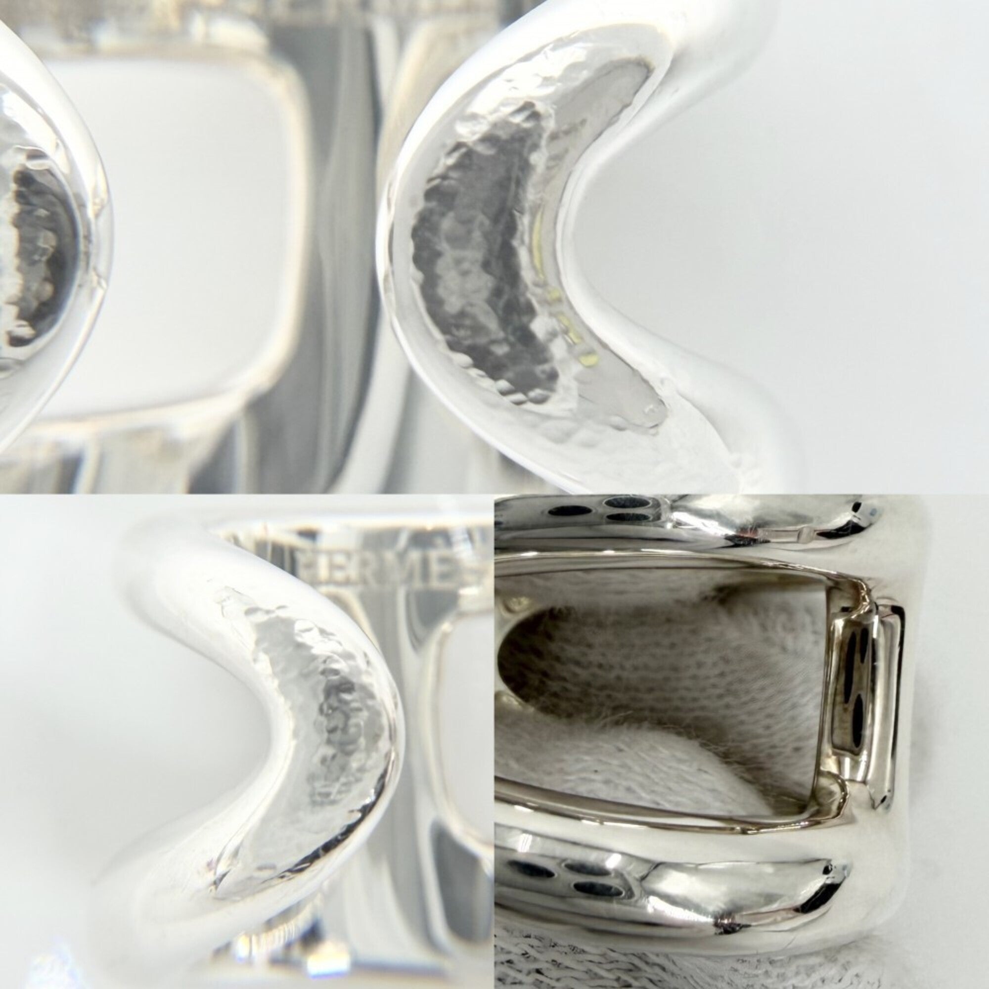Hermes Silver 925 Band Ring (Pre-Owned)