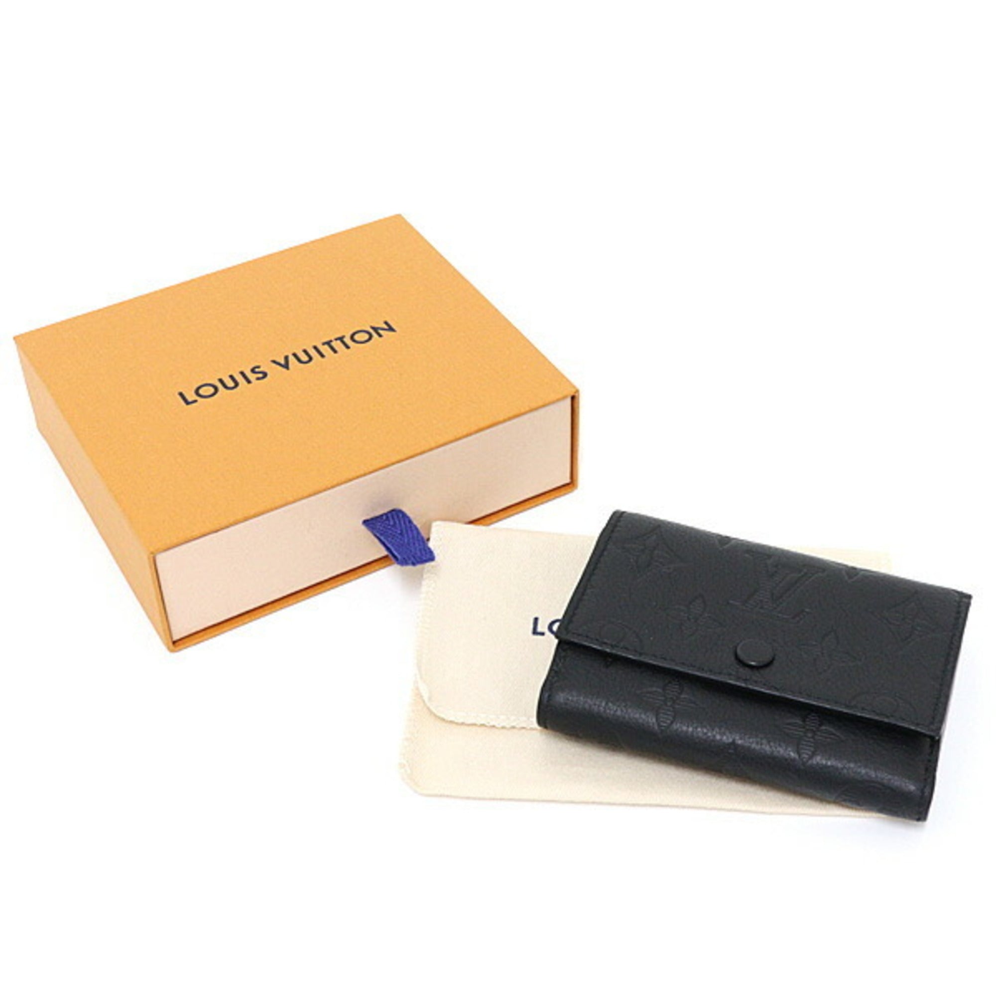 Louis Vuitton Monogram Shadow Black Monogram Shadow Wallet (Tri-Fold) (Pre-Owned)