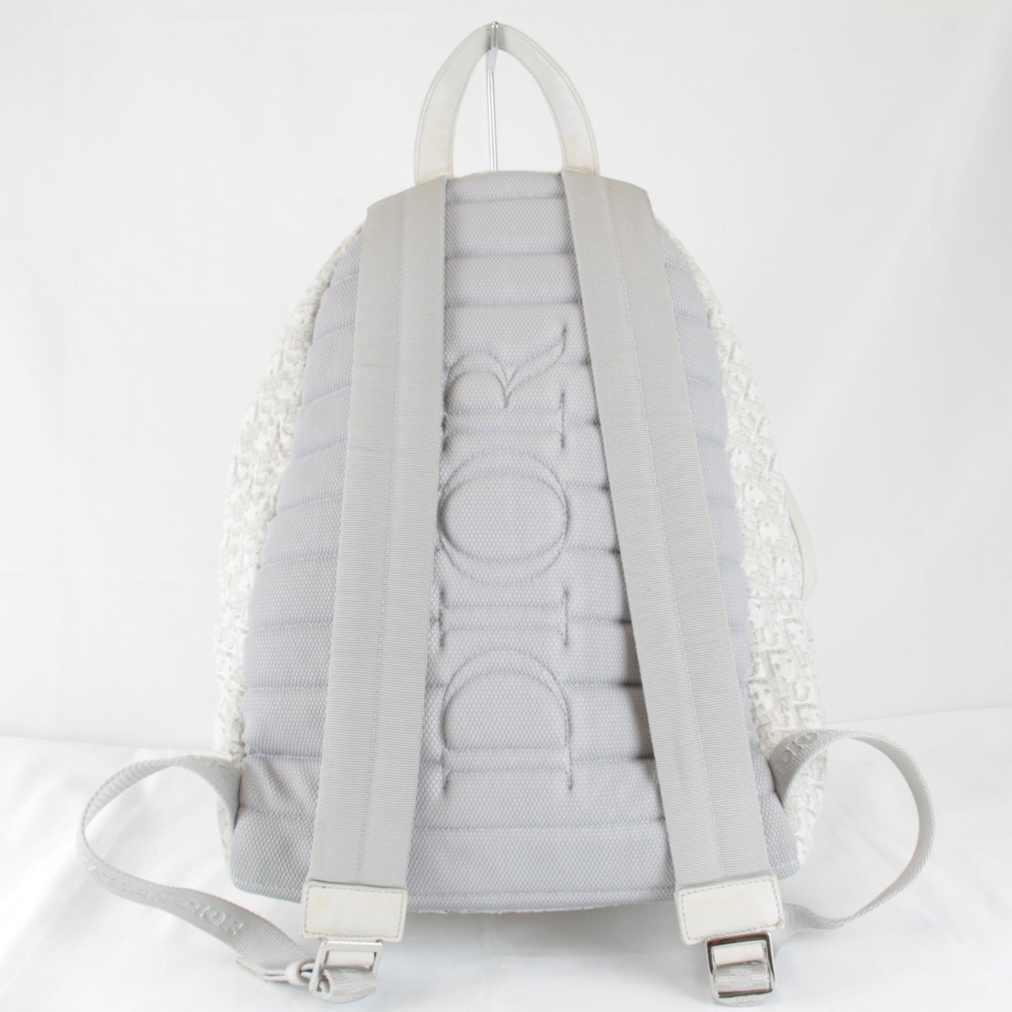 Christian Dior White Canvas Leather Backpack (Pre-Owned)