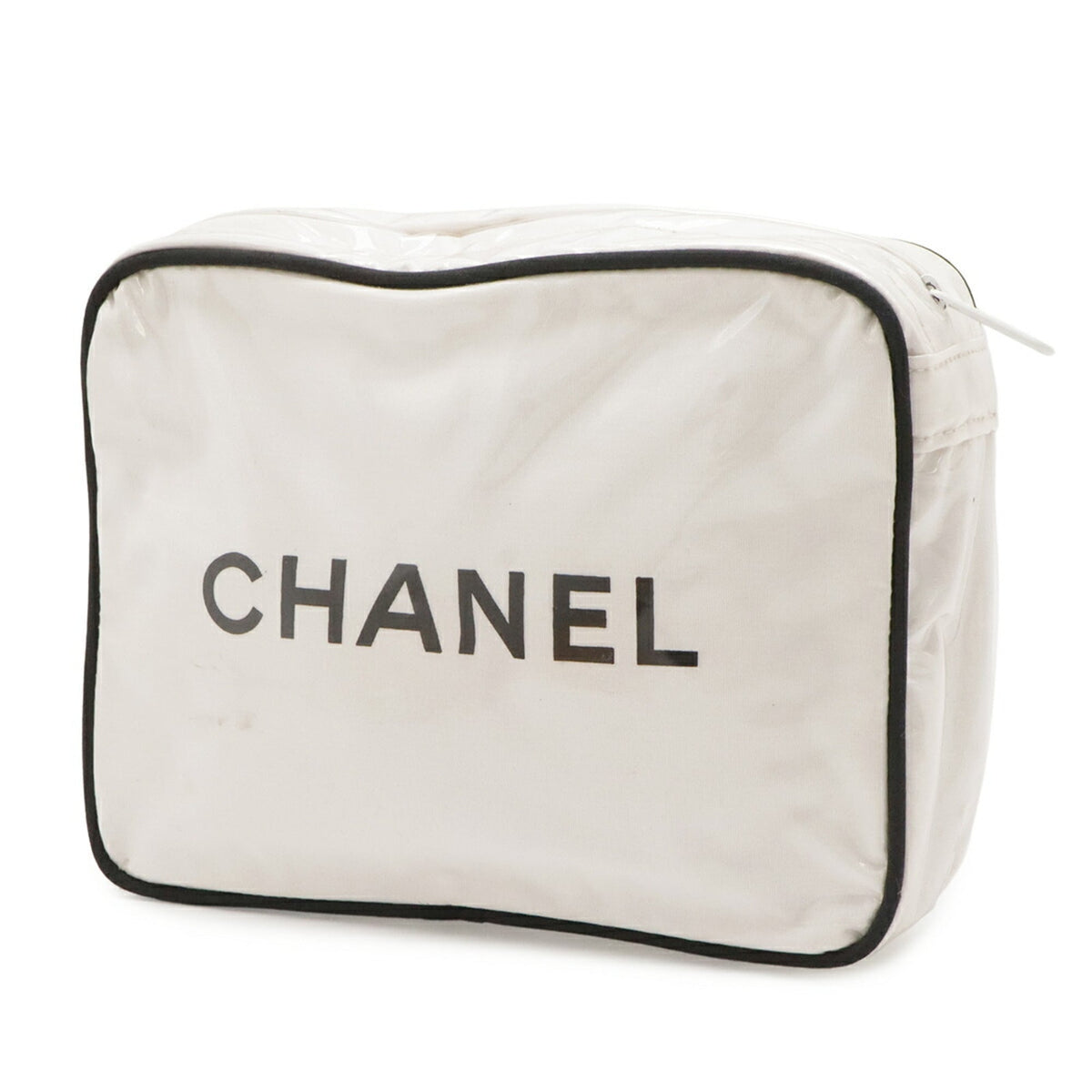Chanel Black White Vinyl Pouch (Pre-Owned)