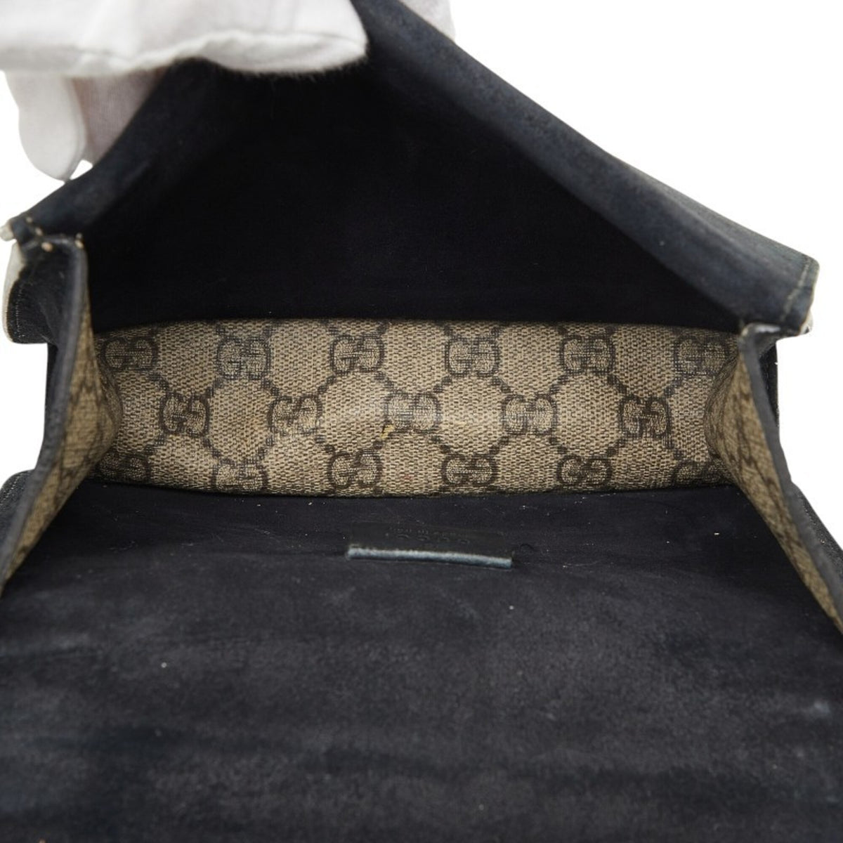 Gucci Beige Black Pvc Leather Shoulder Bag (Pre-Owned)