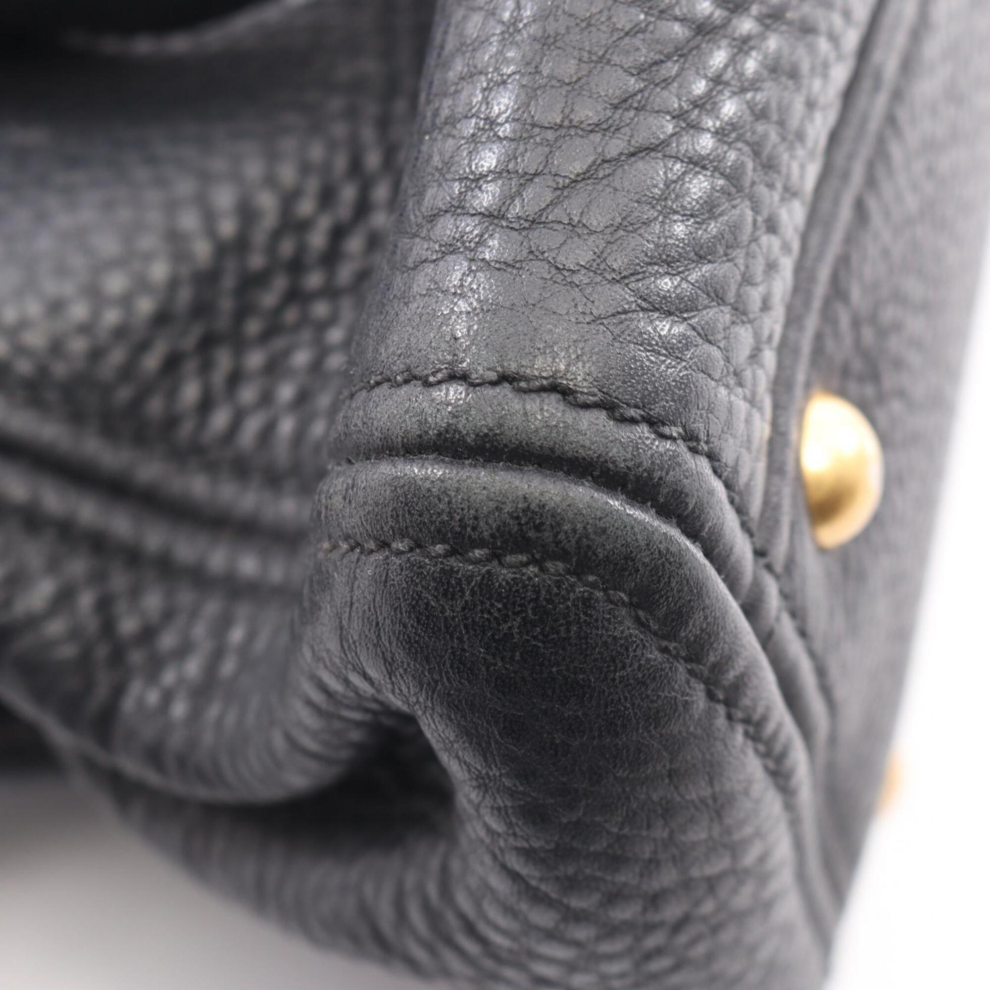 Miu Miu Black Leather Handbag Tote Bag (Pre-Owned)