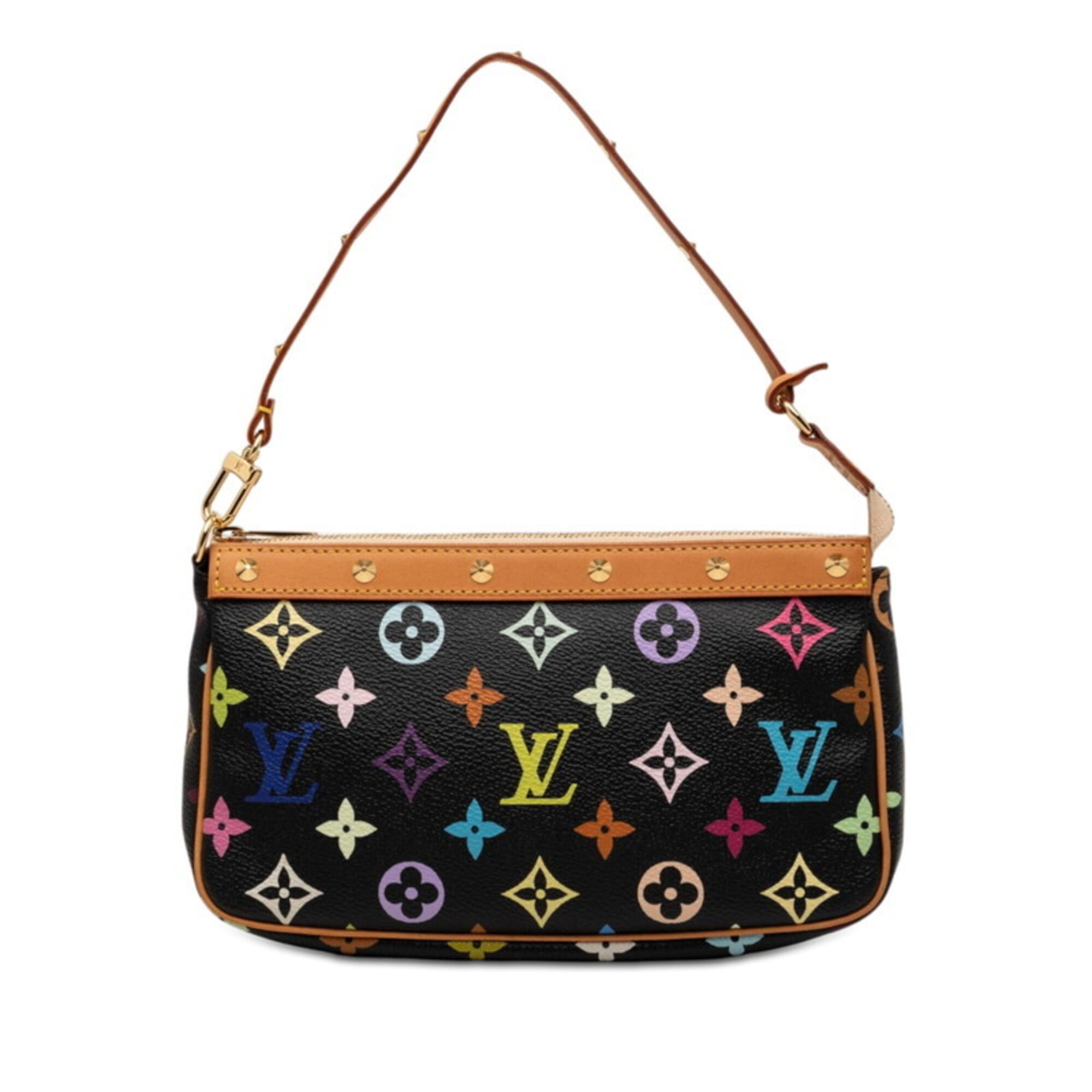 Louis Vuitton Black Noir Pvc Leather Handbag Pochette (Pre-Owned)